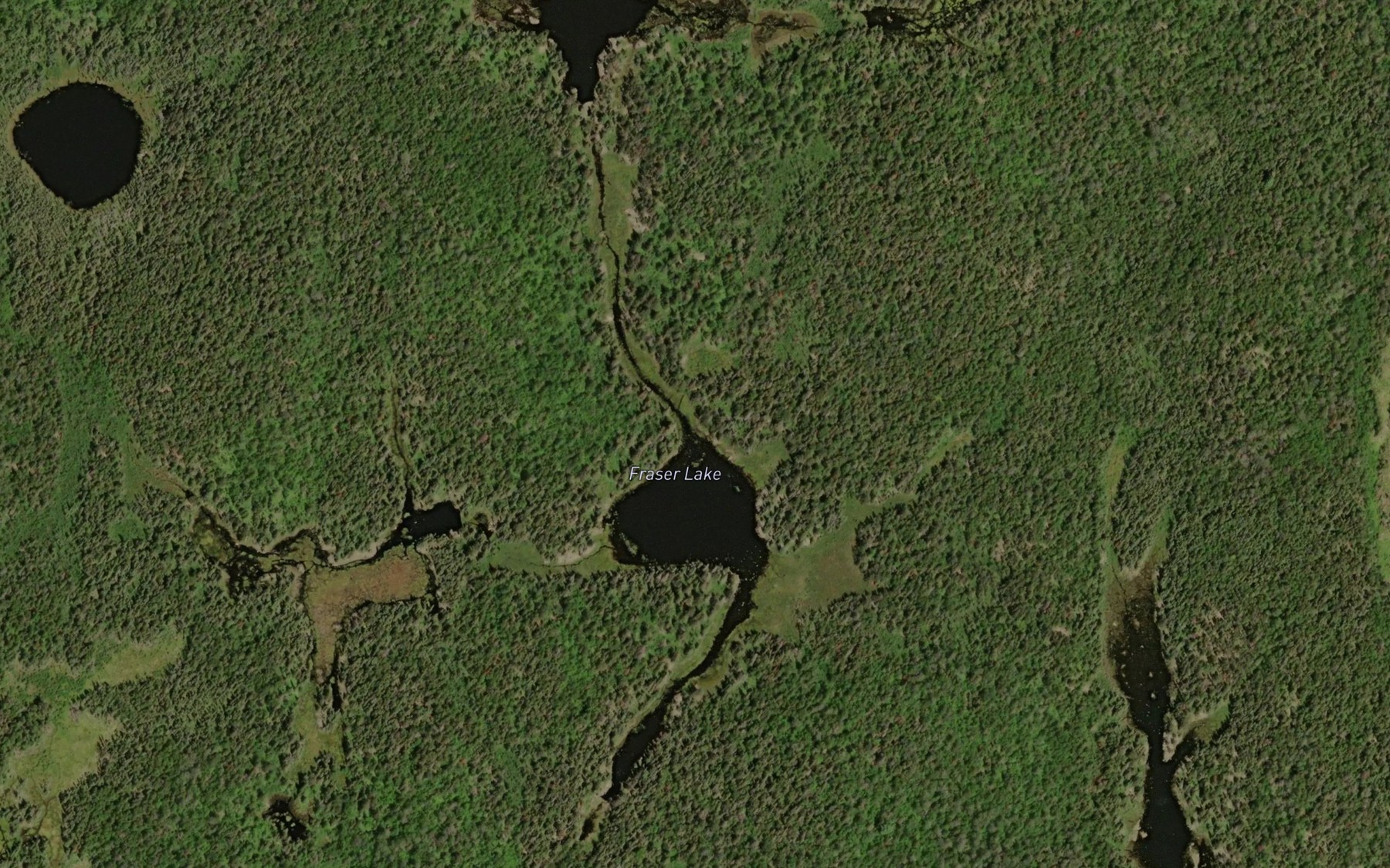 Satellite map of the Fraser Lake