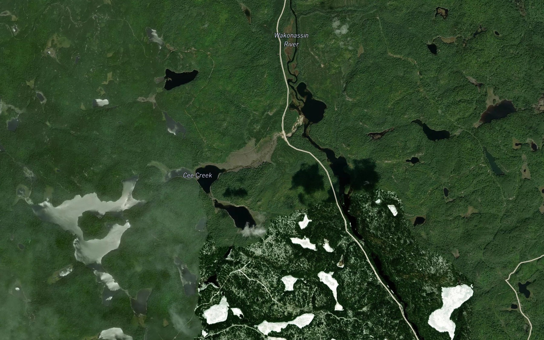 Satellite map of the Cee Creek