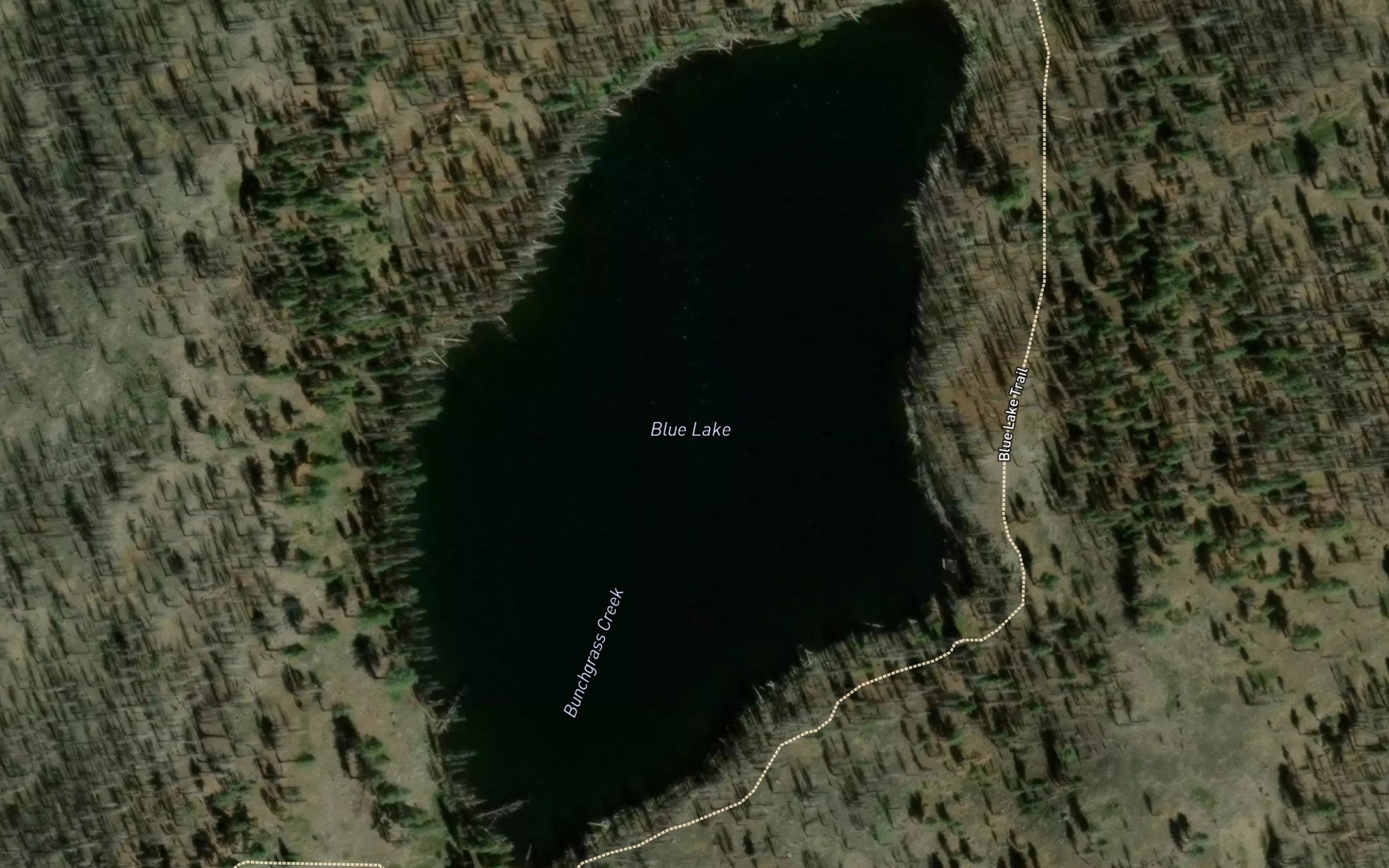 Satellite map of the Blue Lake