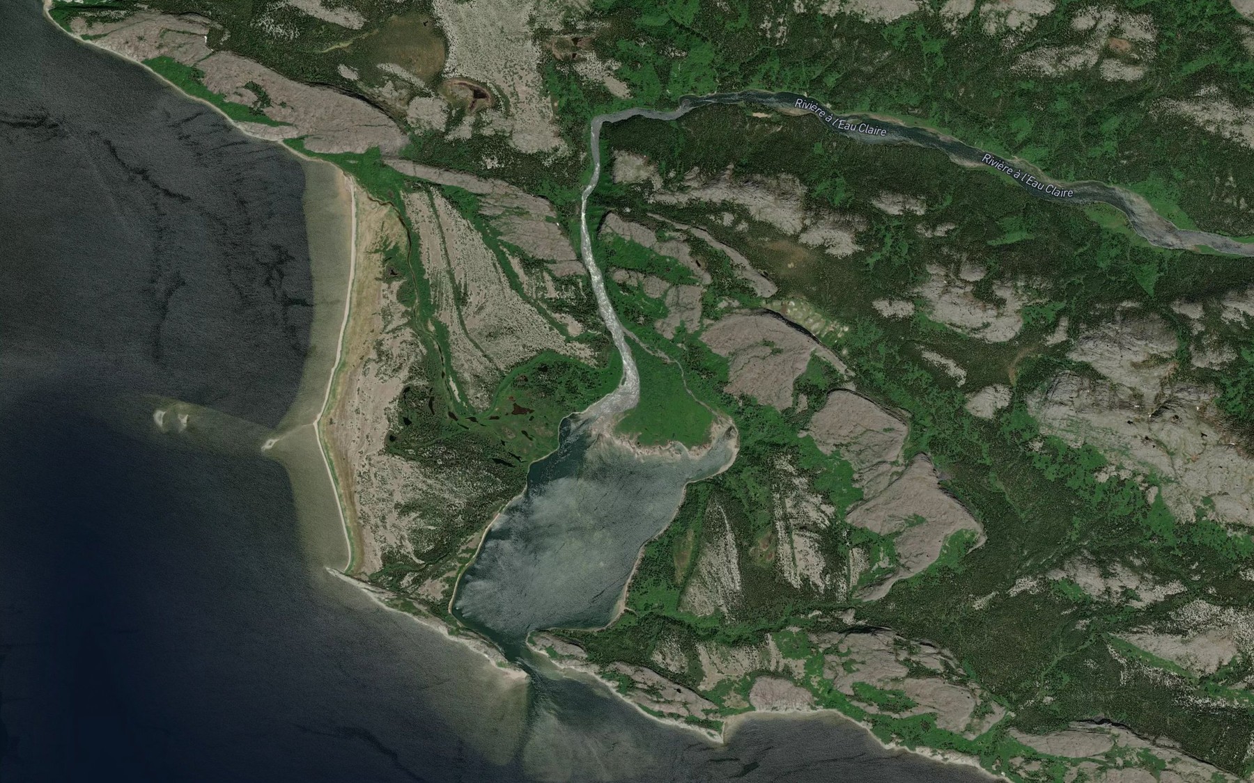 Satellite map of the Riviere a l'Eau Claire