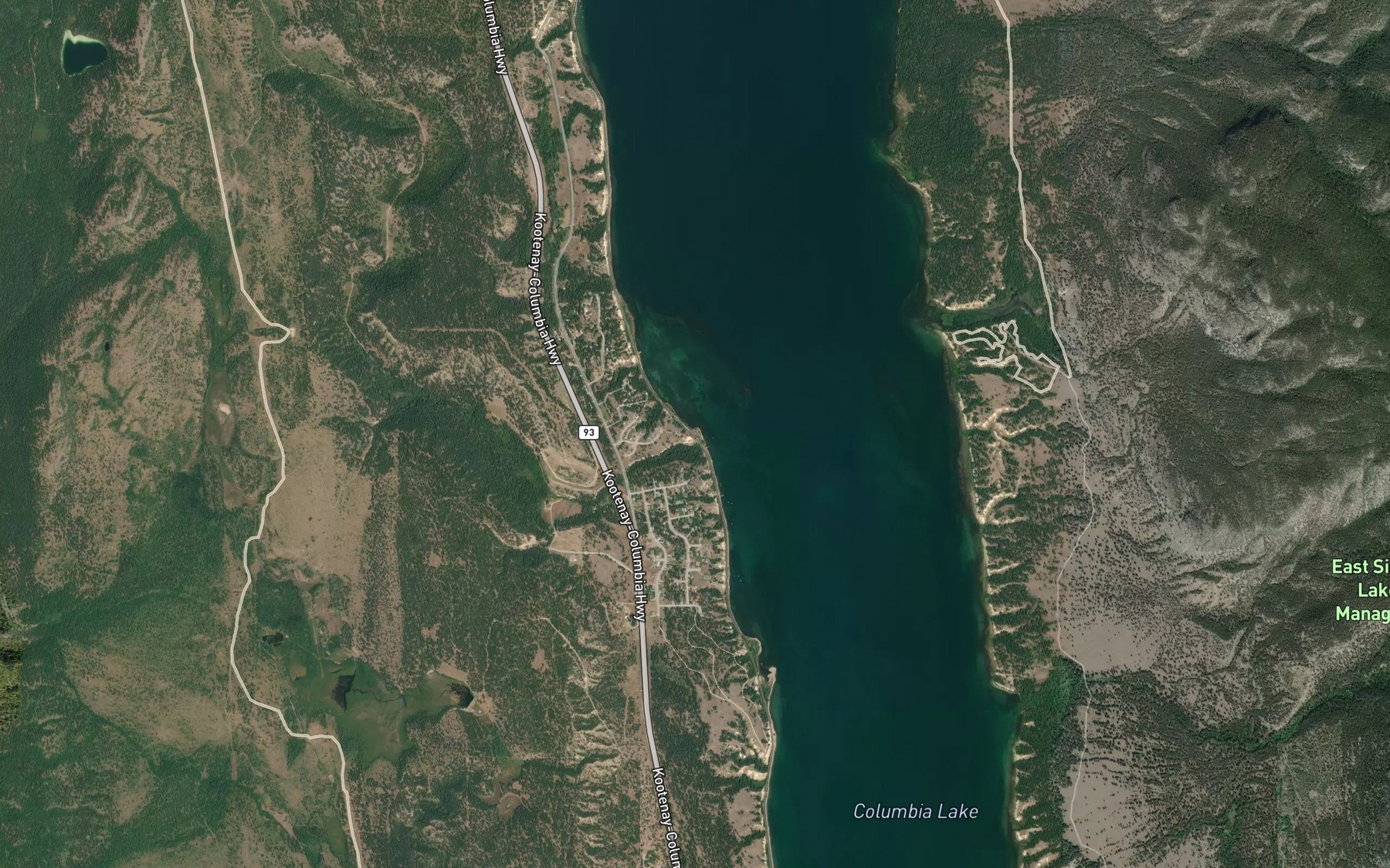 Satellite map of the Hardie Creek
