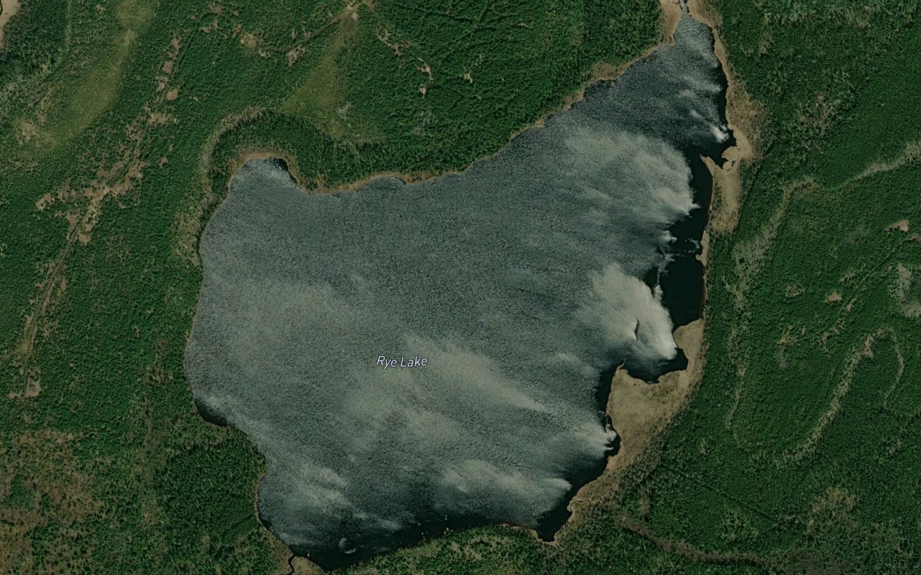 Satellite map of the Rye Lake