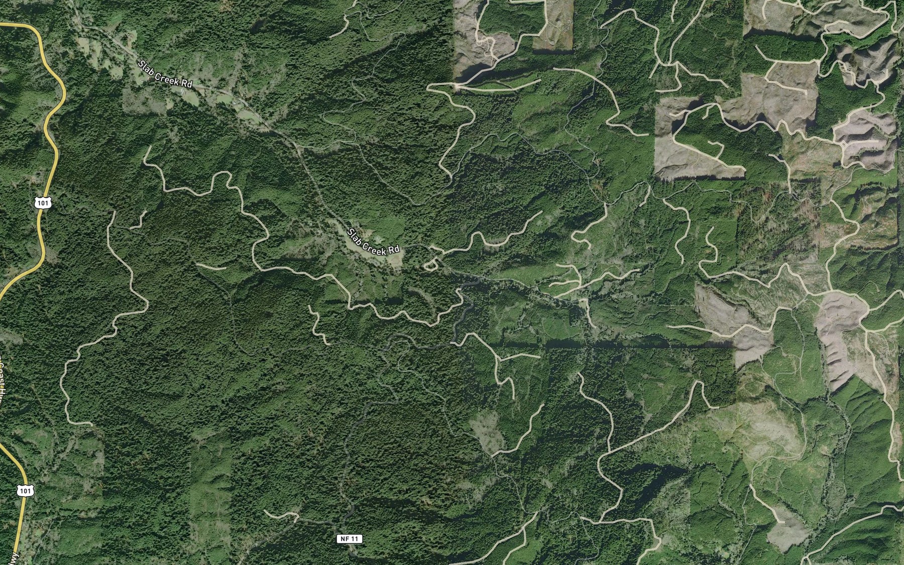 Satellite map of the Sutton Creek