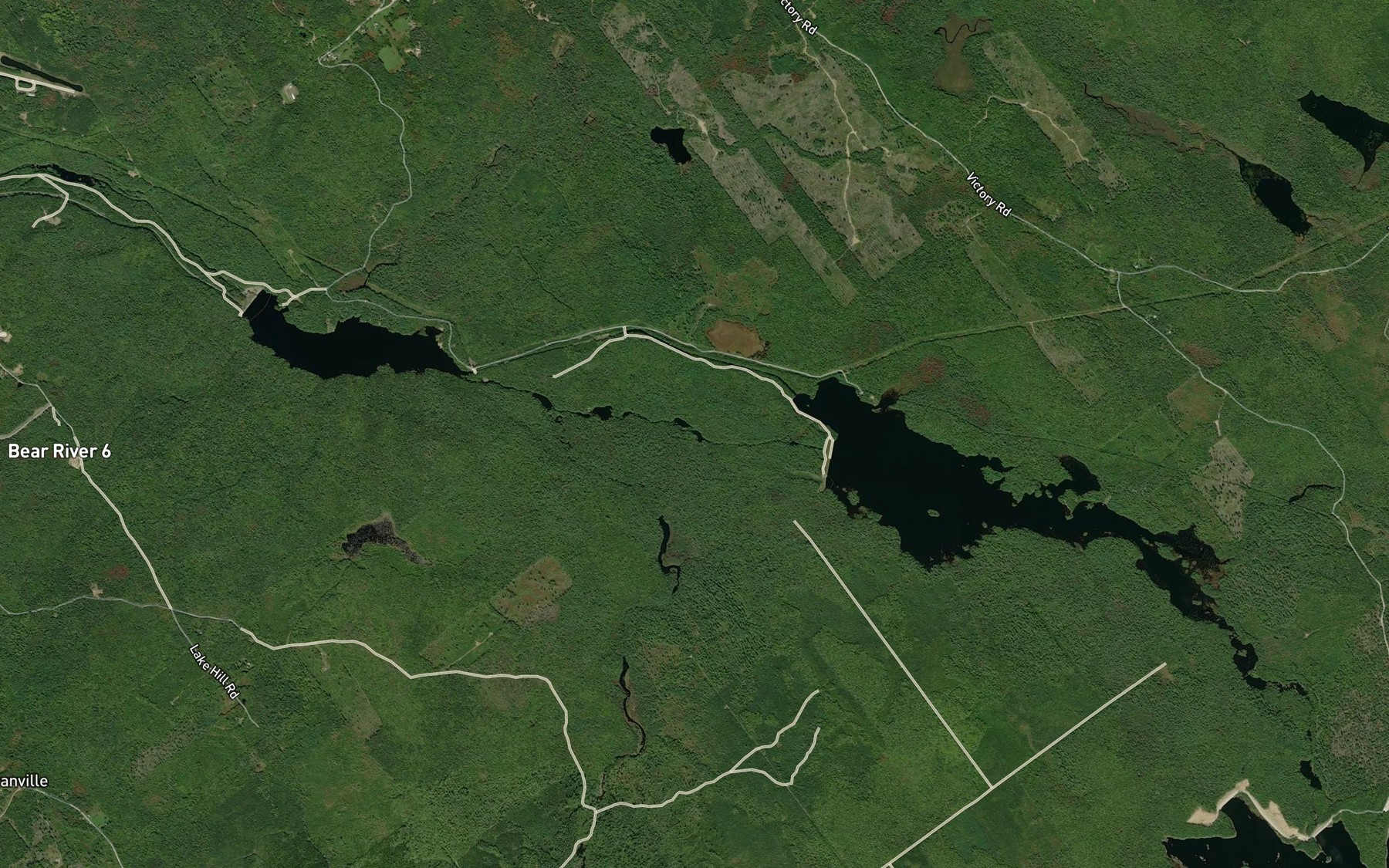 Satellite map of the Campbell Brook