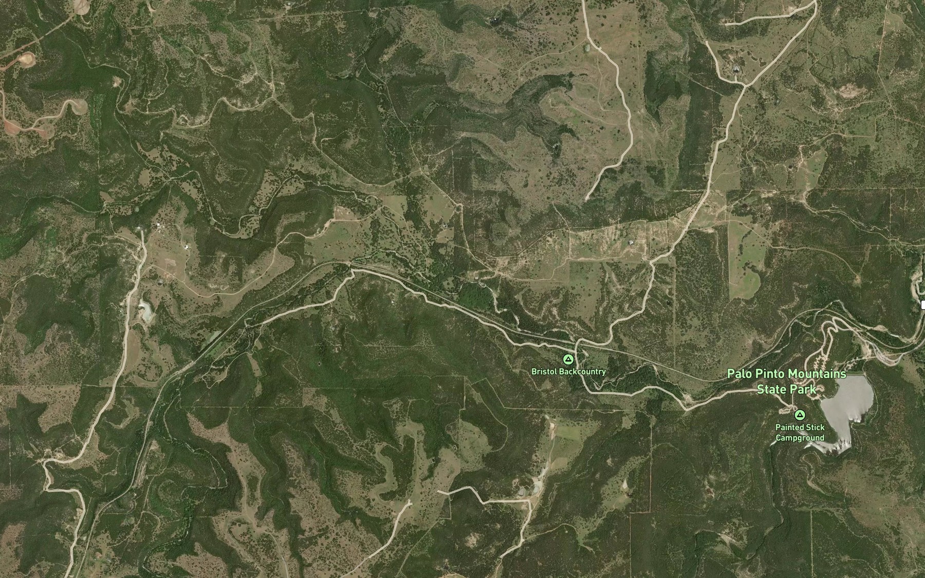 Satellite map of the Flat Rock Creek