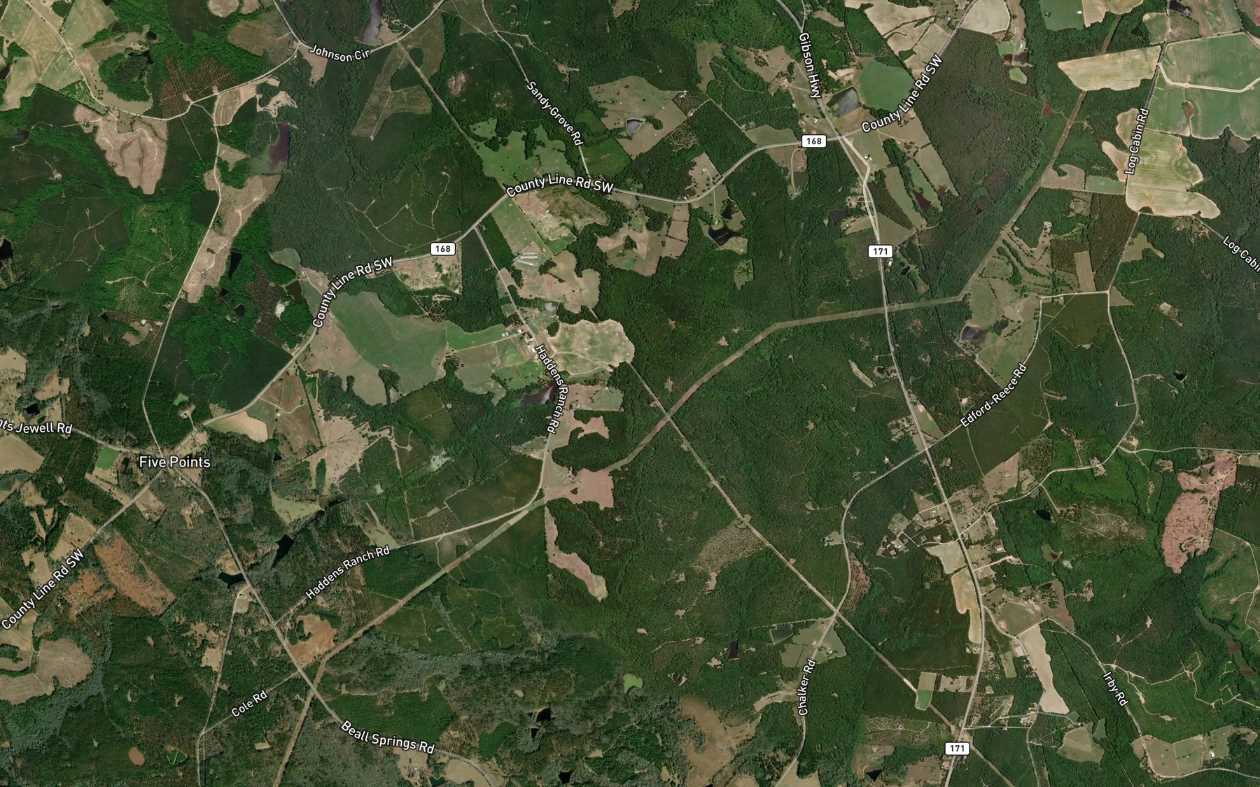 Satellite map of the Mill Creek
