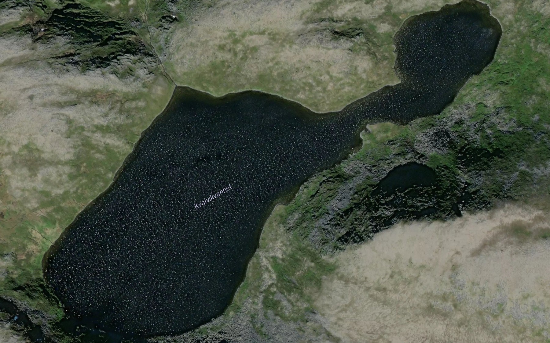 Satellite map of the Kvalvikvannet