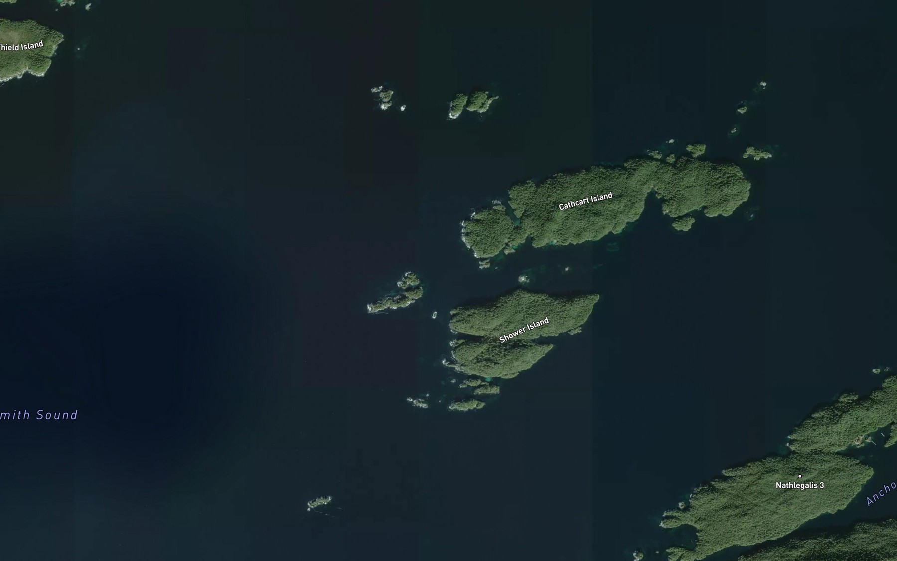 Satellite map of the Smith Sound