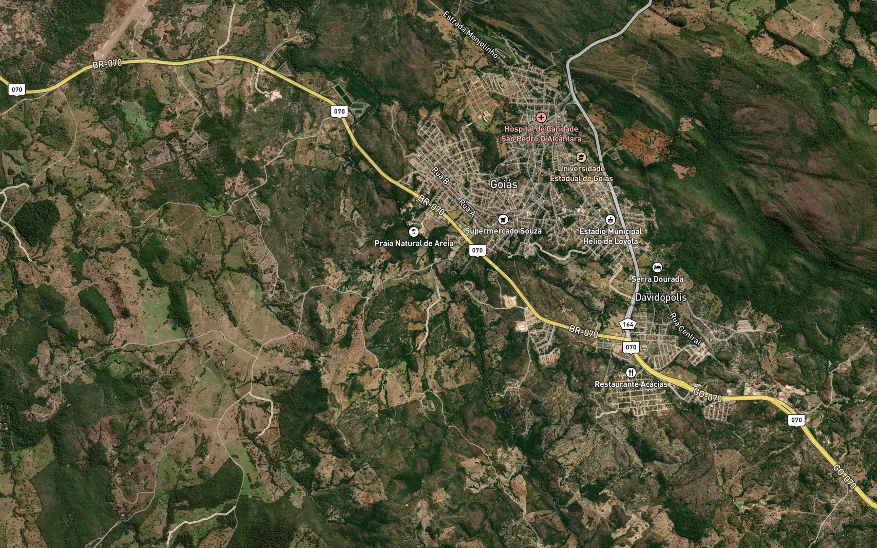 Satellite map of the Corrego Bacalhau