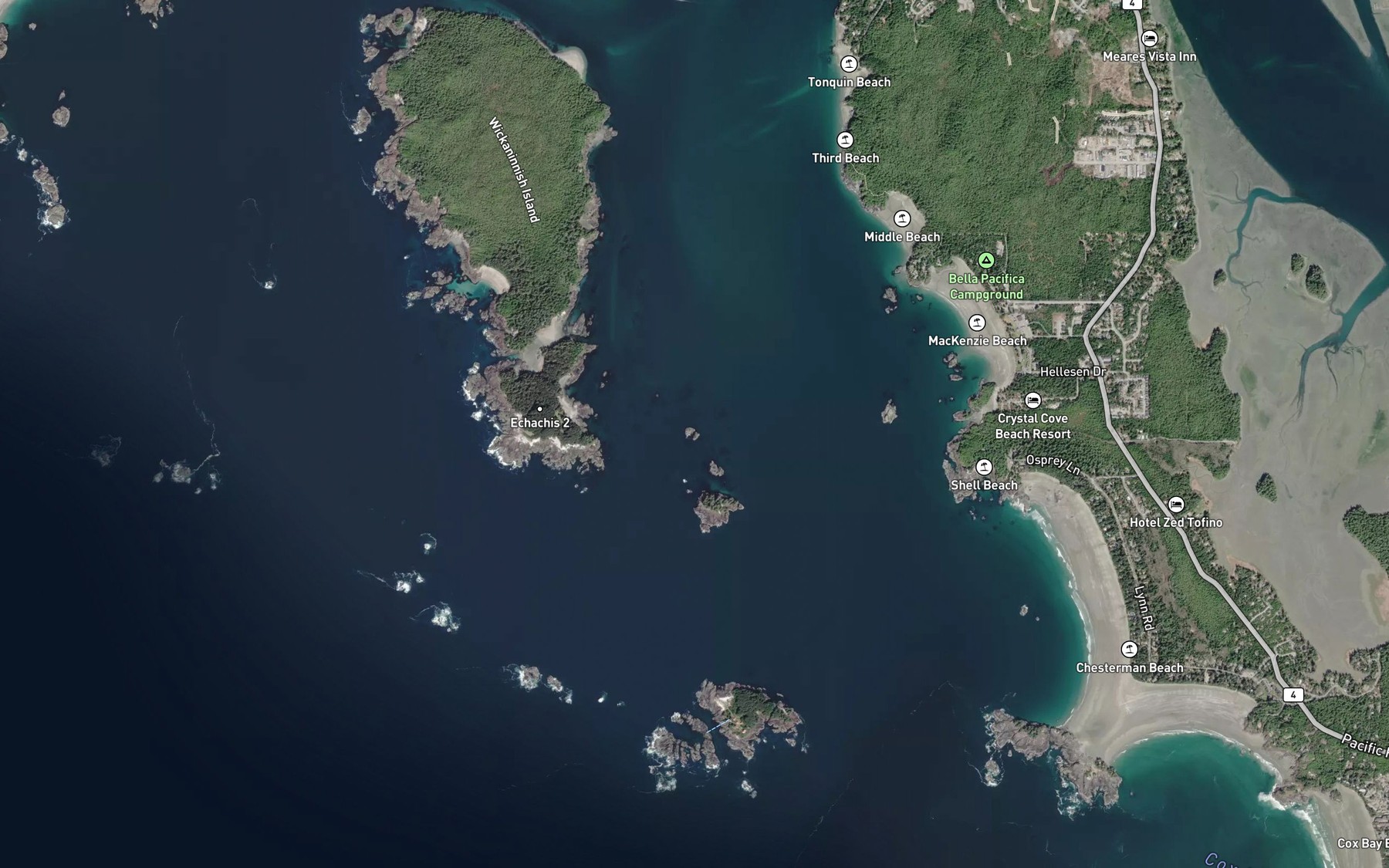 Satellite map of the Thorn Reef