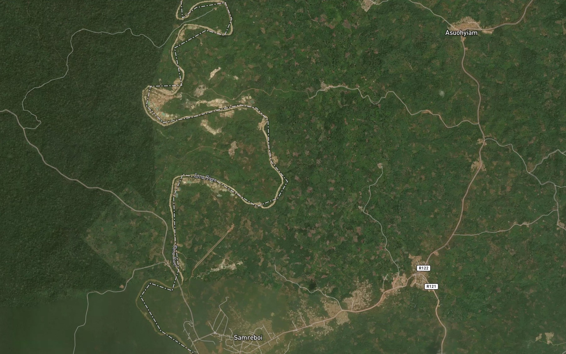 Satellite map of the Yire