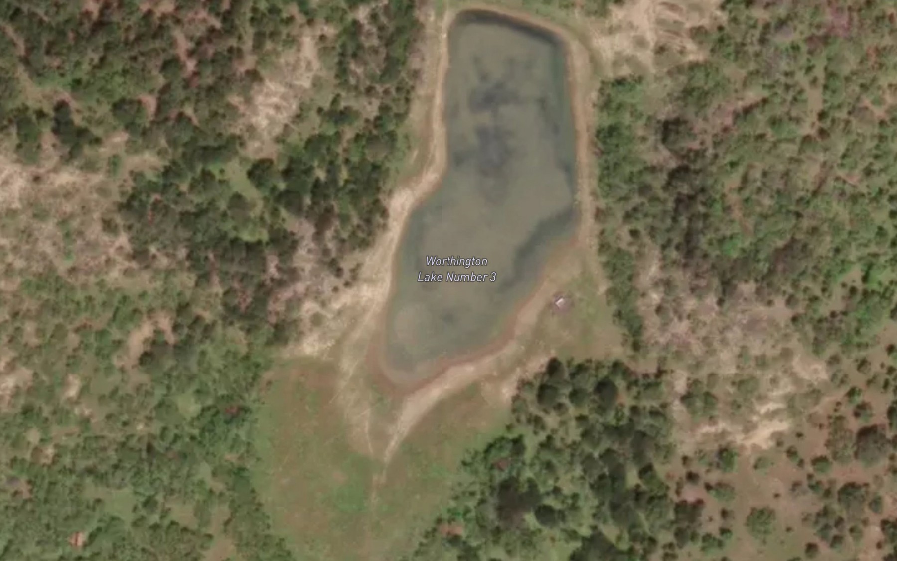 Satellite map of the Worthington Lake Number 3