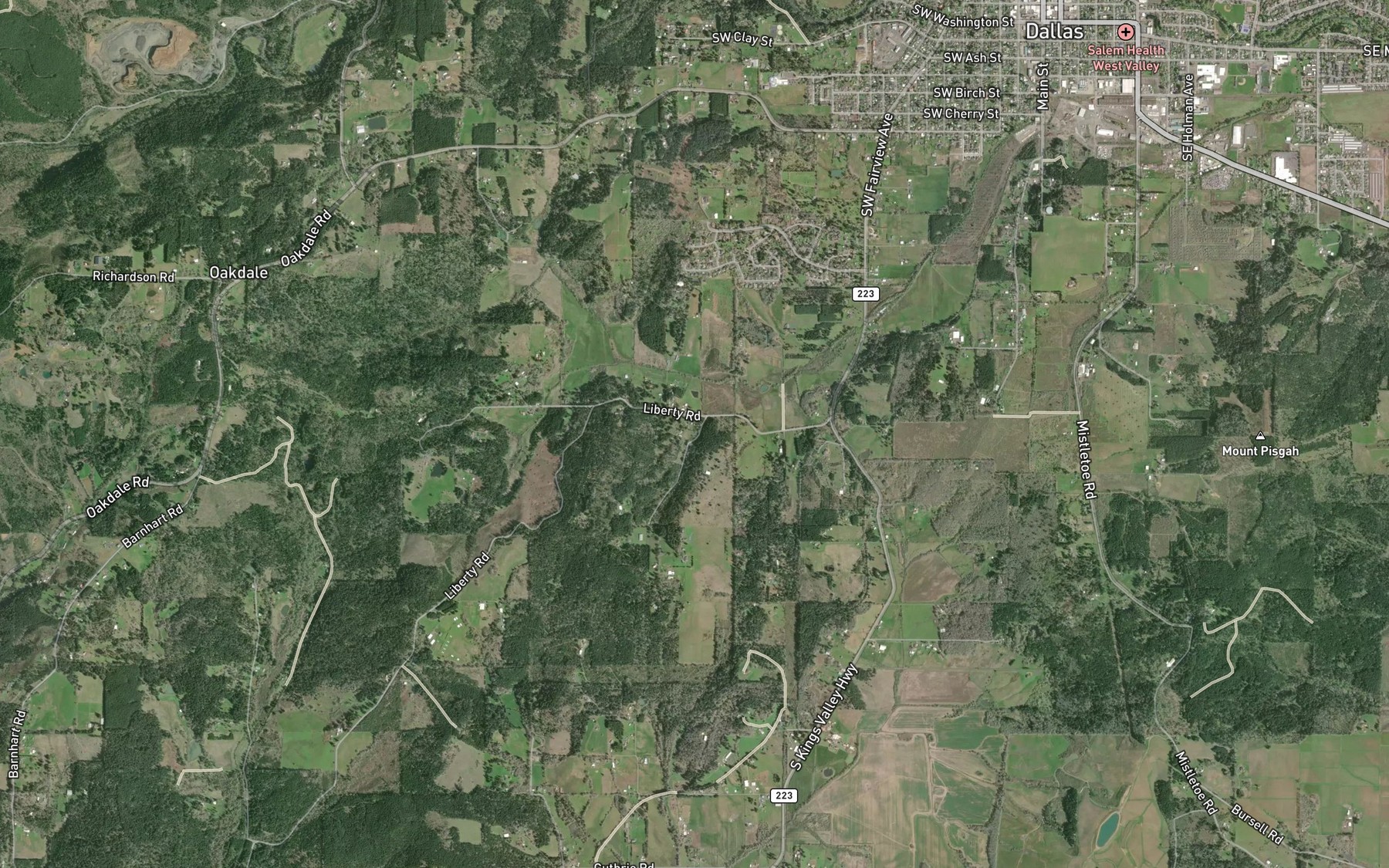 Satellite map of the Stiles Reservoir