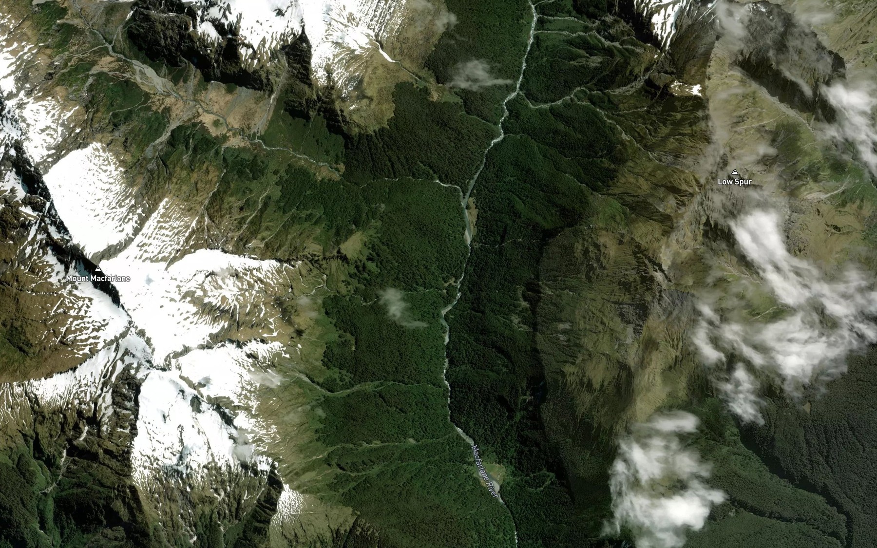 Satellite map of the Macfarlane River