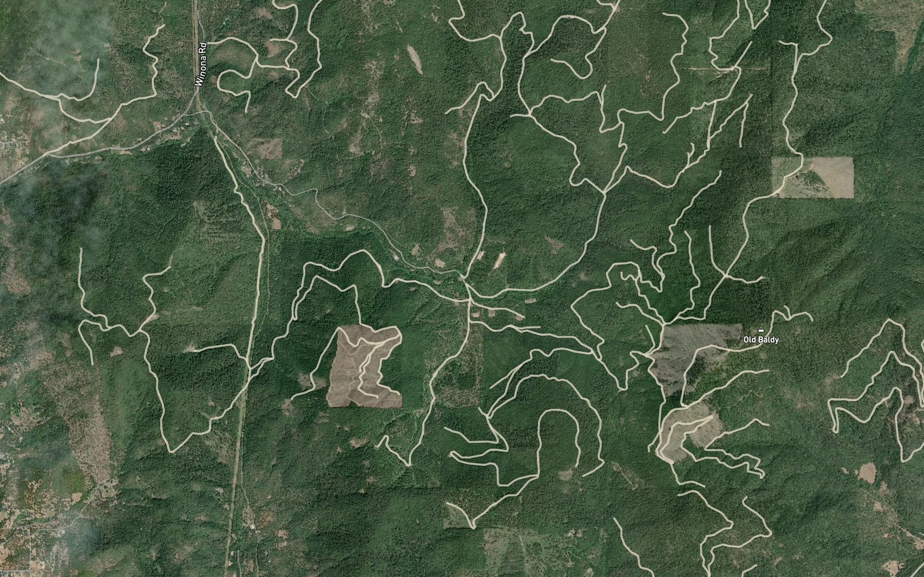 Satellite map of the South Fork Louse Creek
