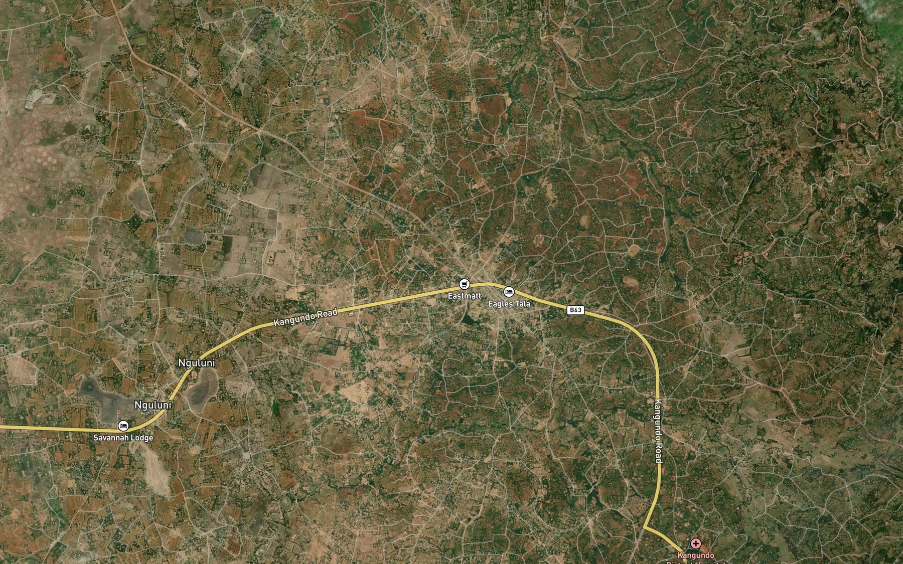 Satellite map of the Tala Dam