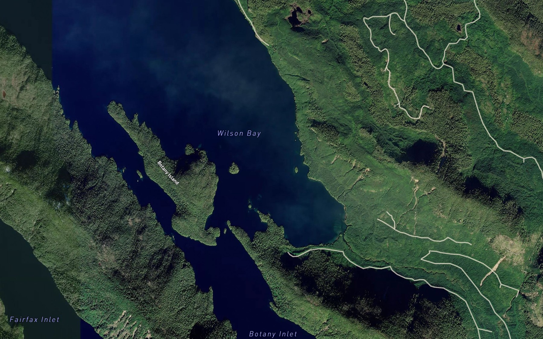 Satellite map of the Wilson Bay