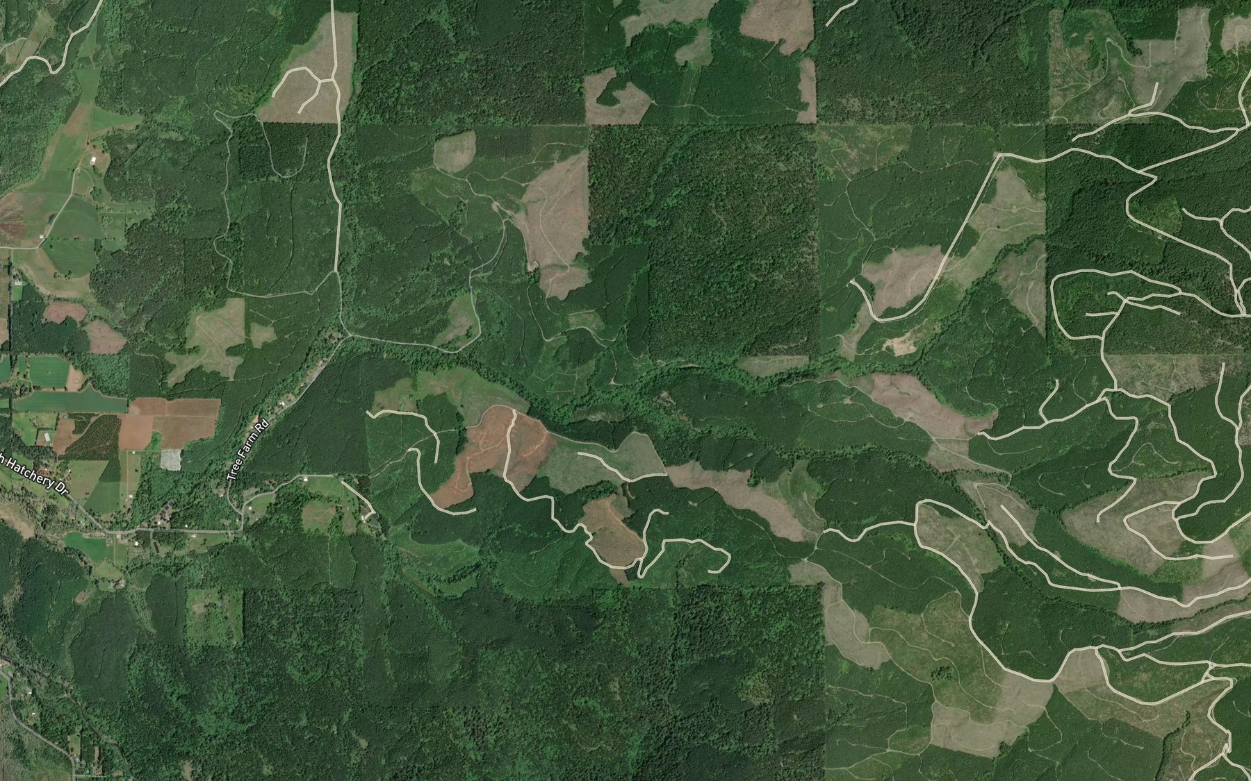 Satellite map of the South Roaring River
