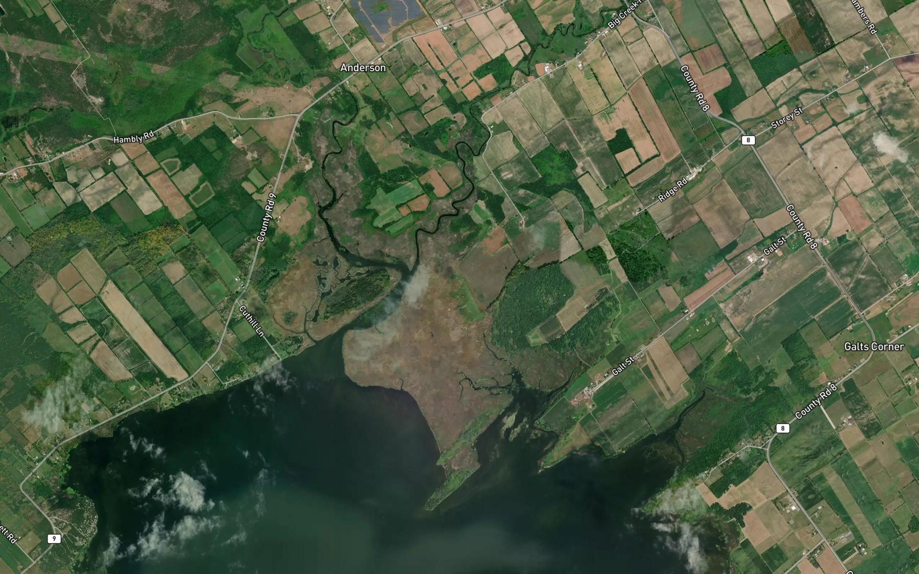 Satellite map of the Wilton Creek