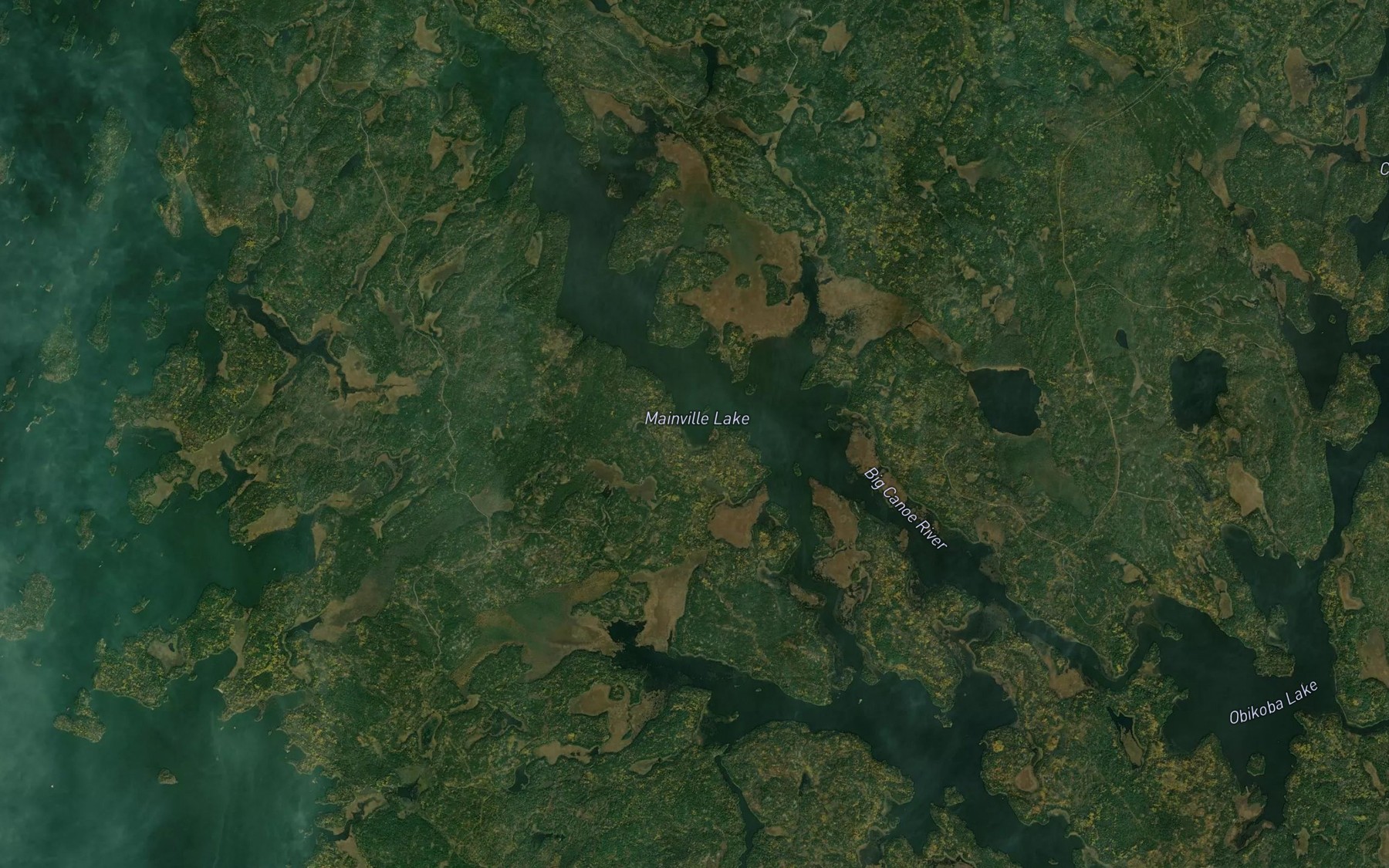 Satellite map of the Mainville Lake