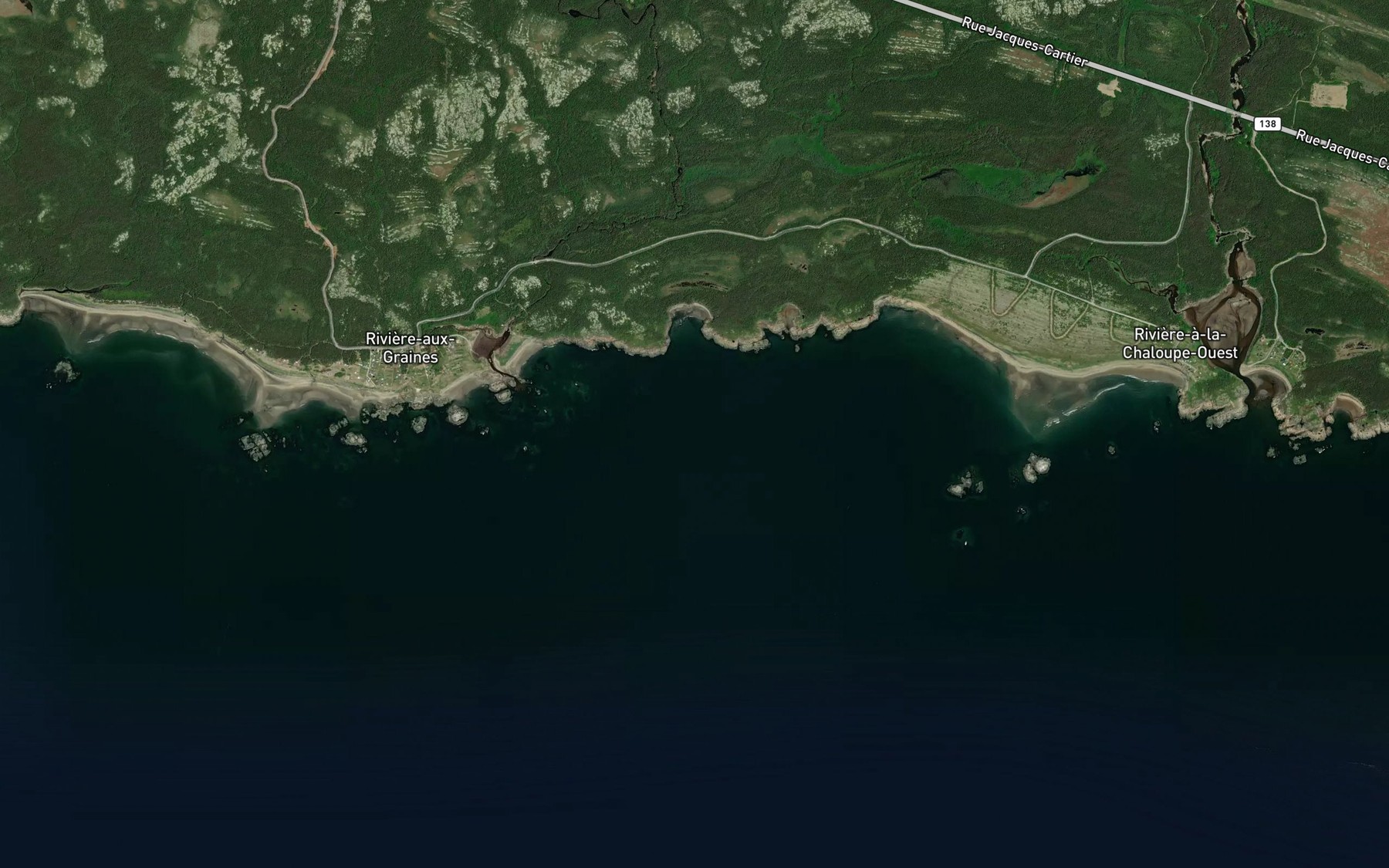 Satellite map of the Anse a Marcel