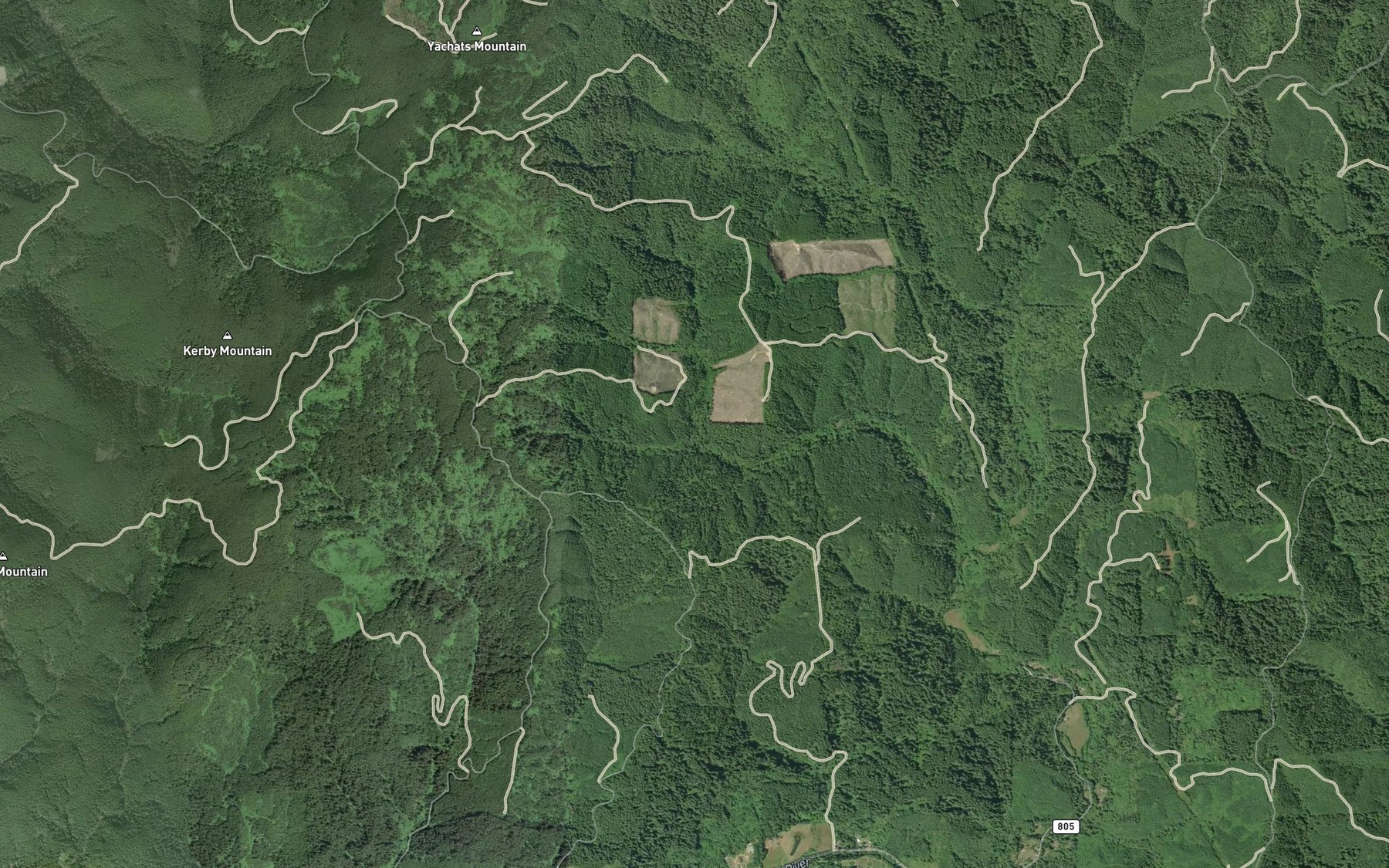 Satellite map of the West Fork Williamson Creek