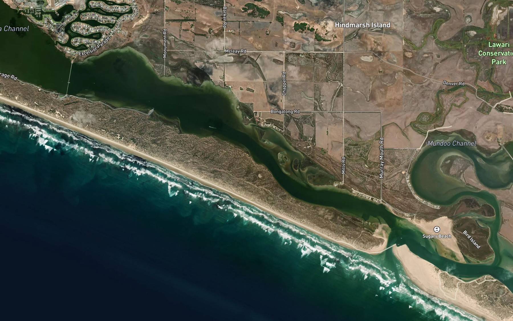 Satellite map of the Spencer Bay