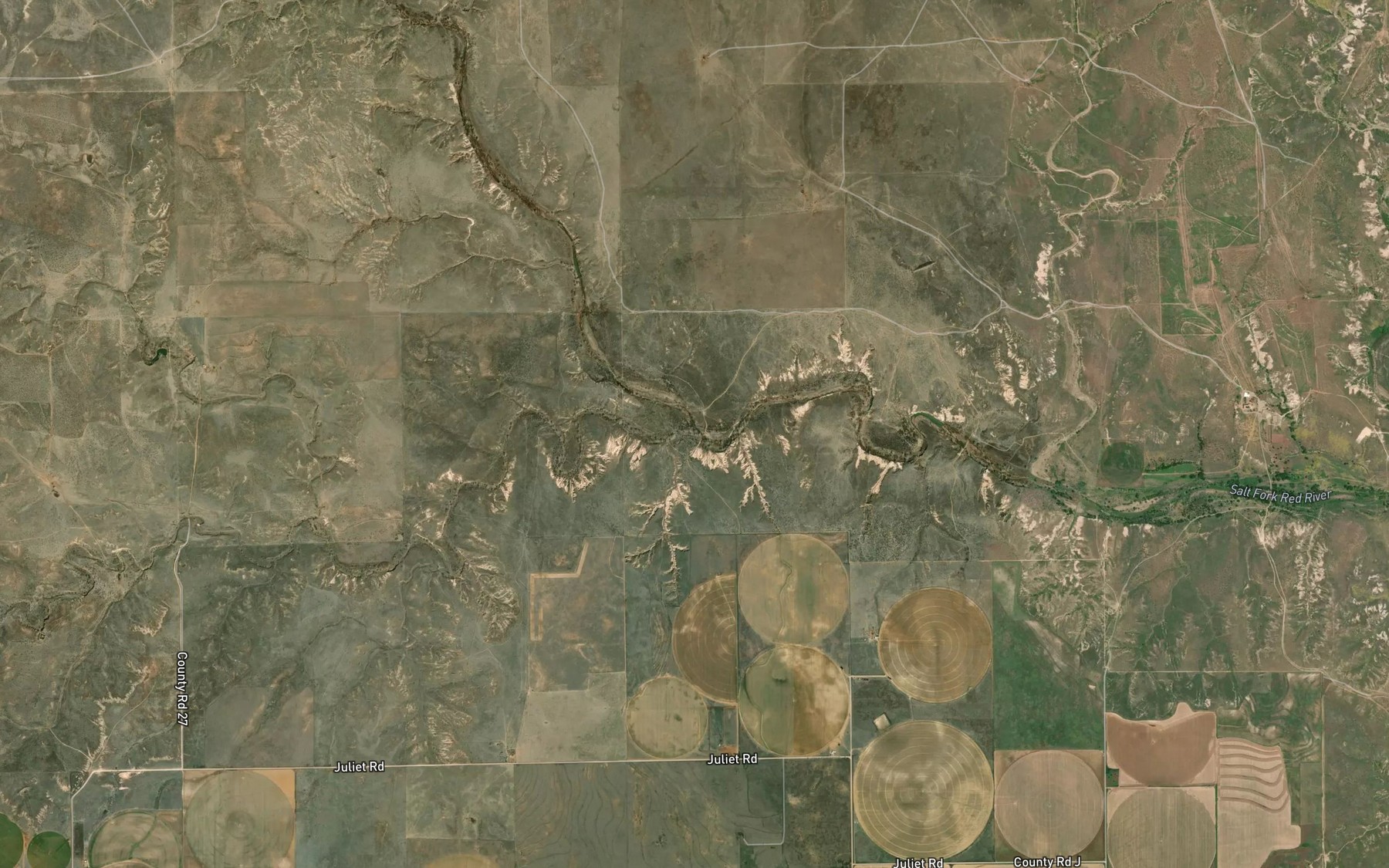 Satellite map of the Cottonwood Creek