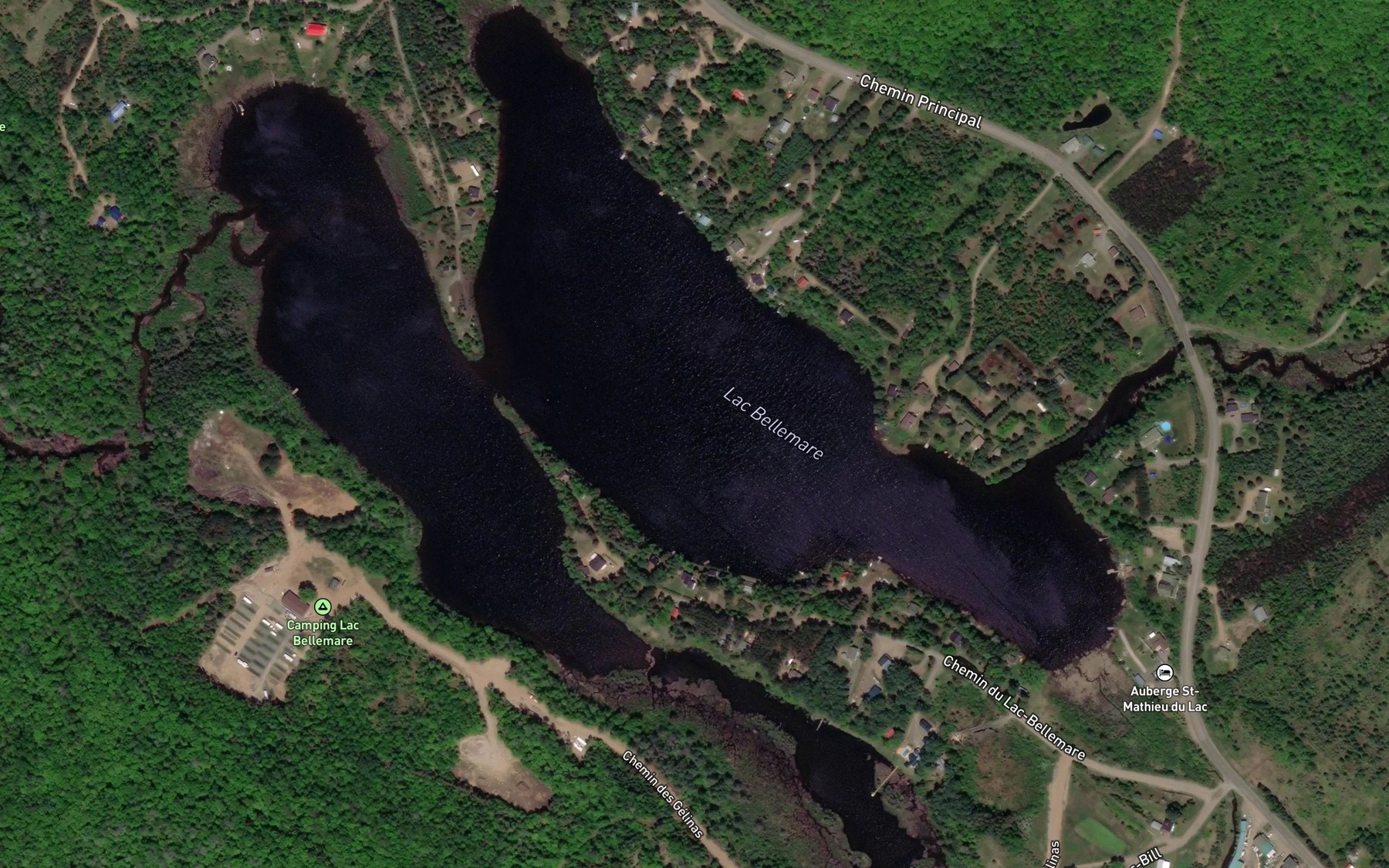 Satellite map of the Lac Bellemare