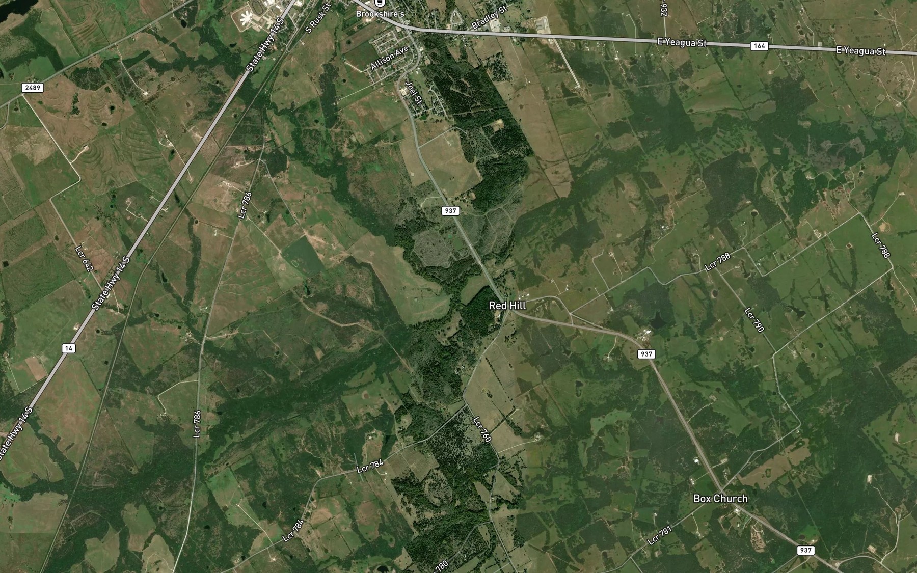 Satellite map of the Frost Creek