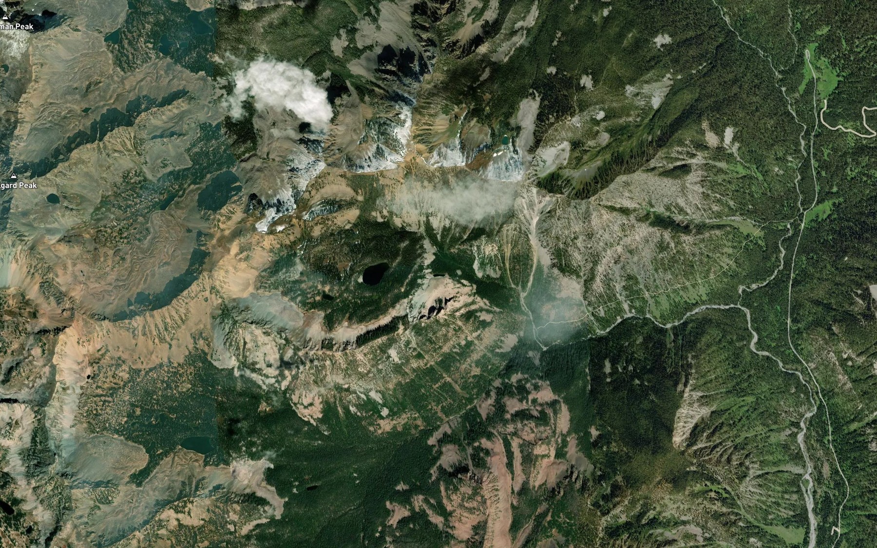 Satellite map of the Sedge lake