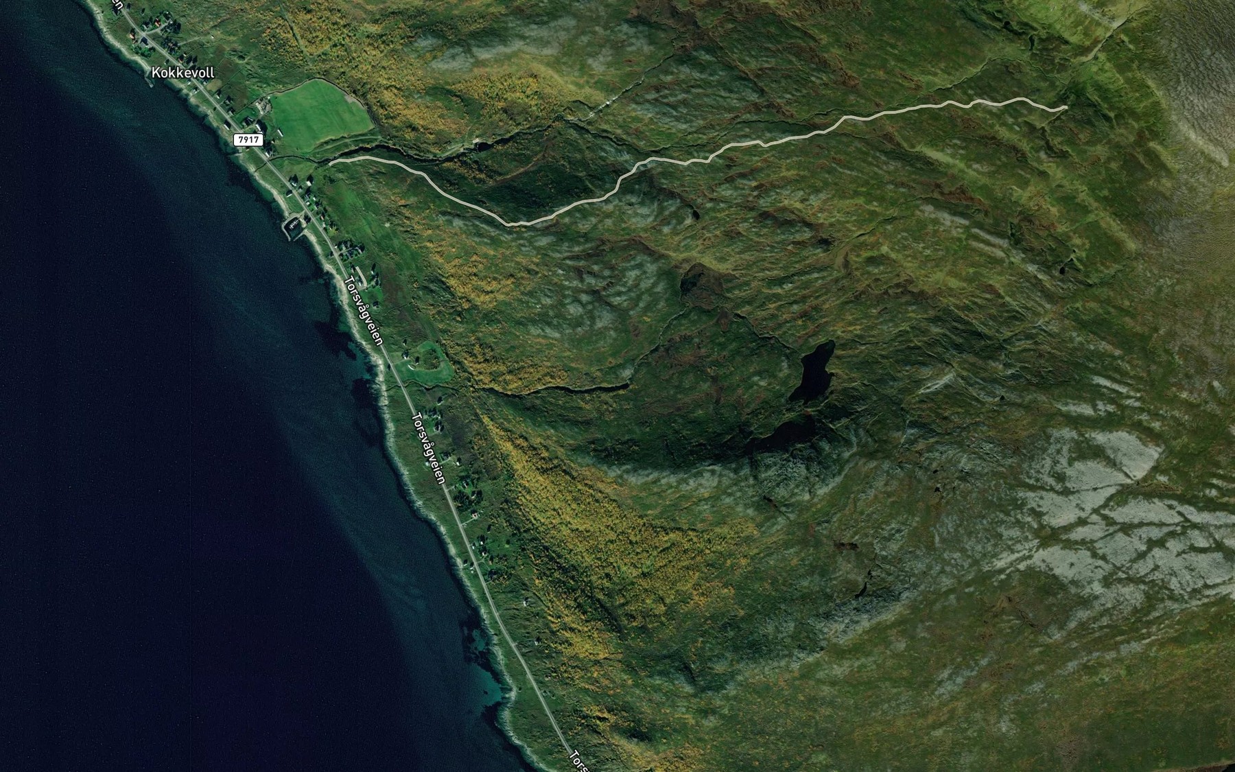 Satellite map of the Gamvikelva