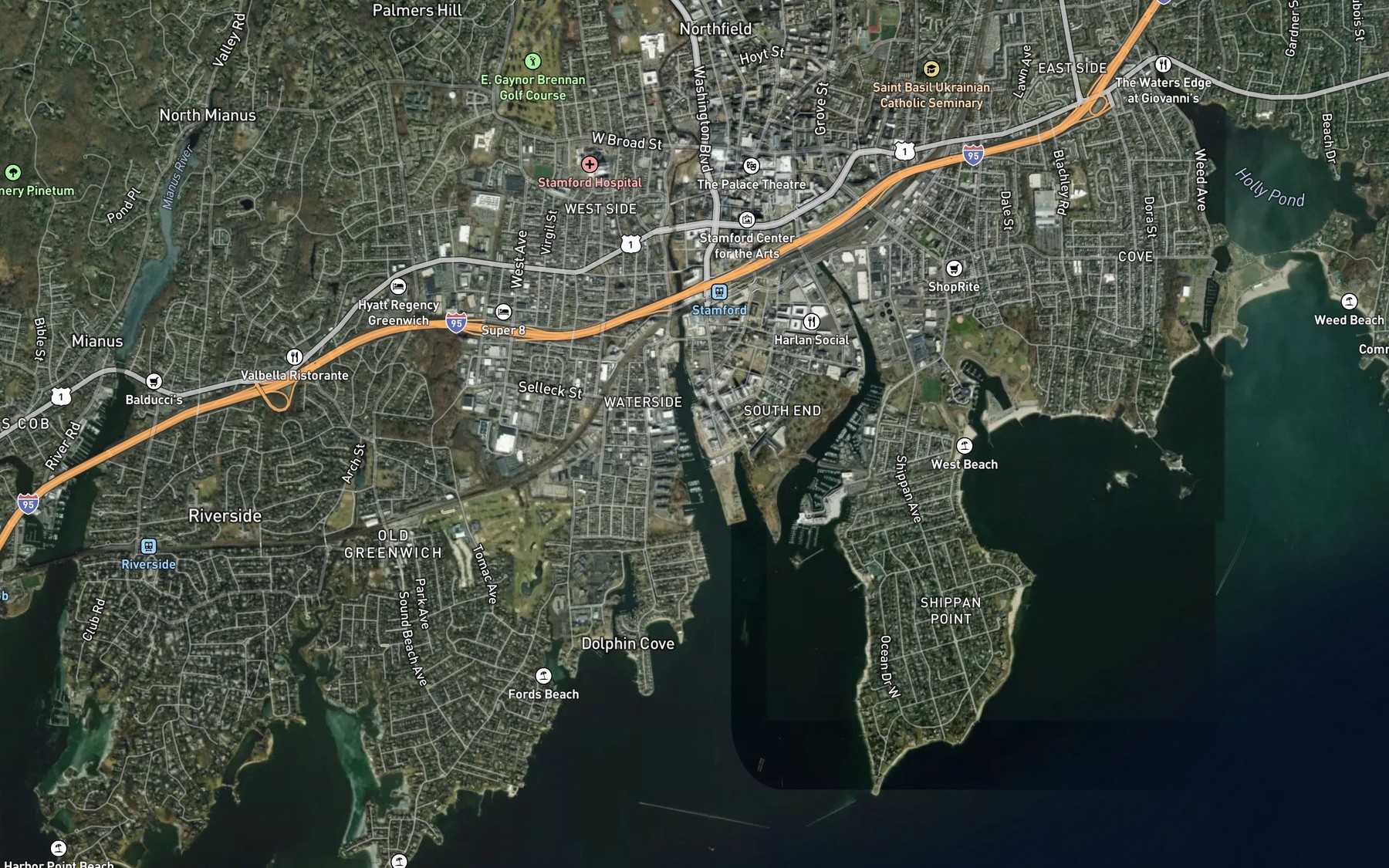 Satellite map of the West Branch