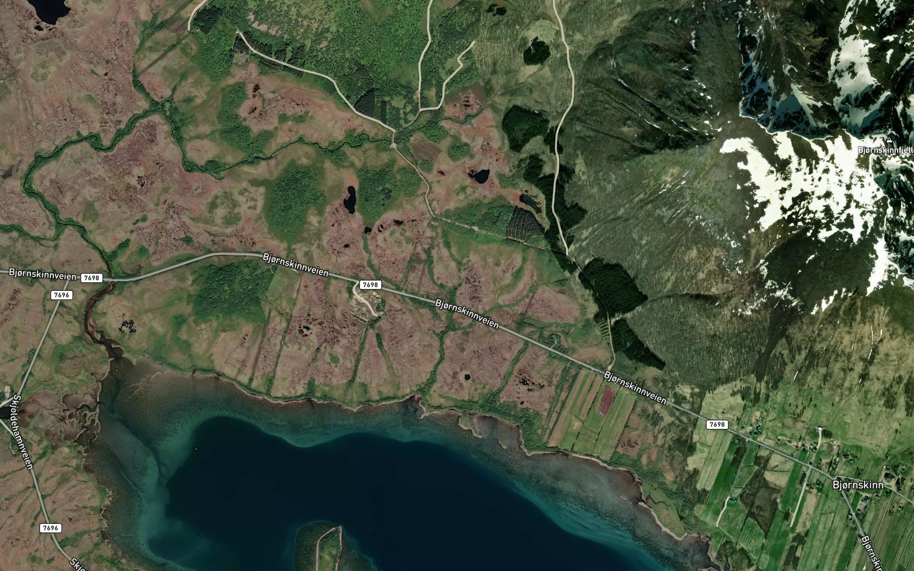 Satellite map of the Finnskjabekken