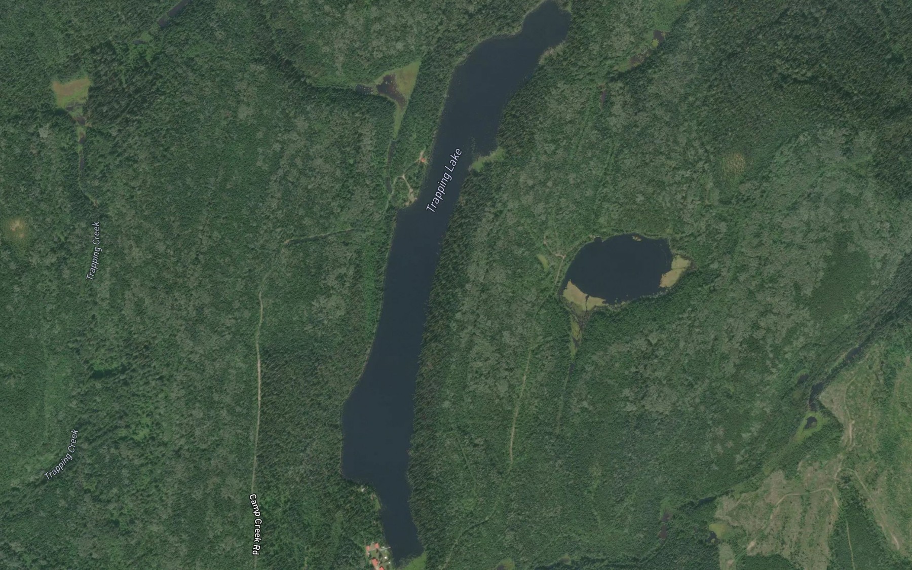 Satellite map of the Trapping Lake
