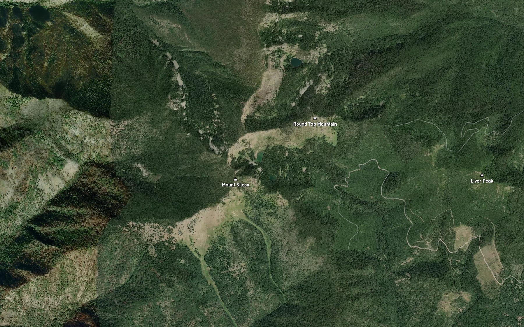 Satellite map of the Goat Lakes
