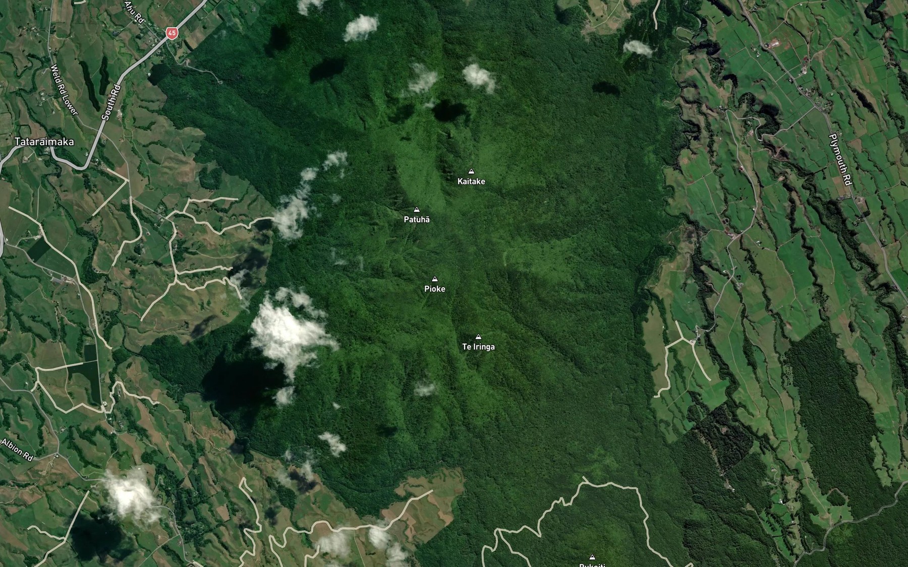 Satellite map of the Pirongiha Stream