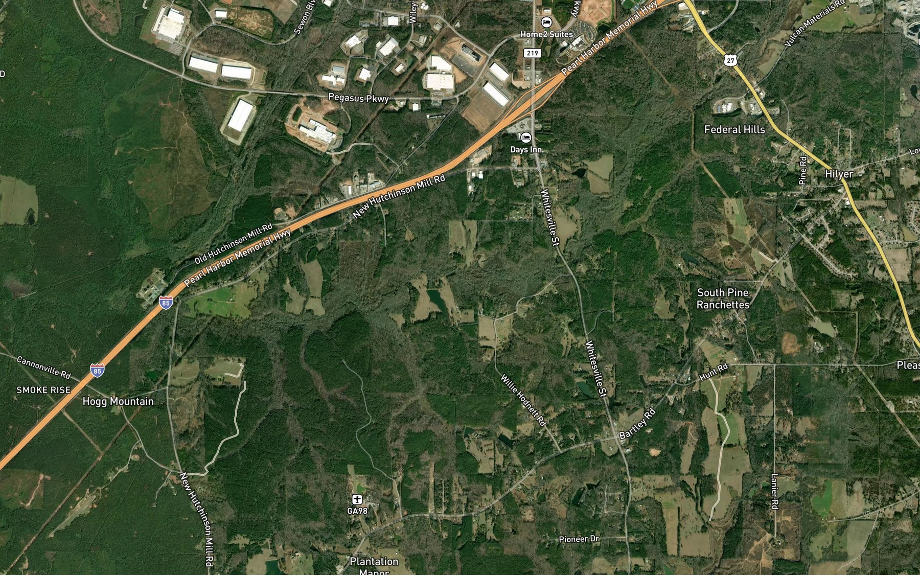 Satellite map of the Murphy Lake