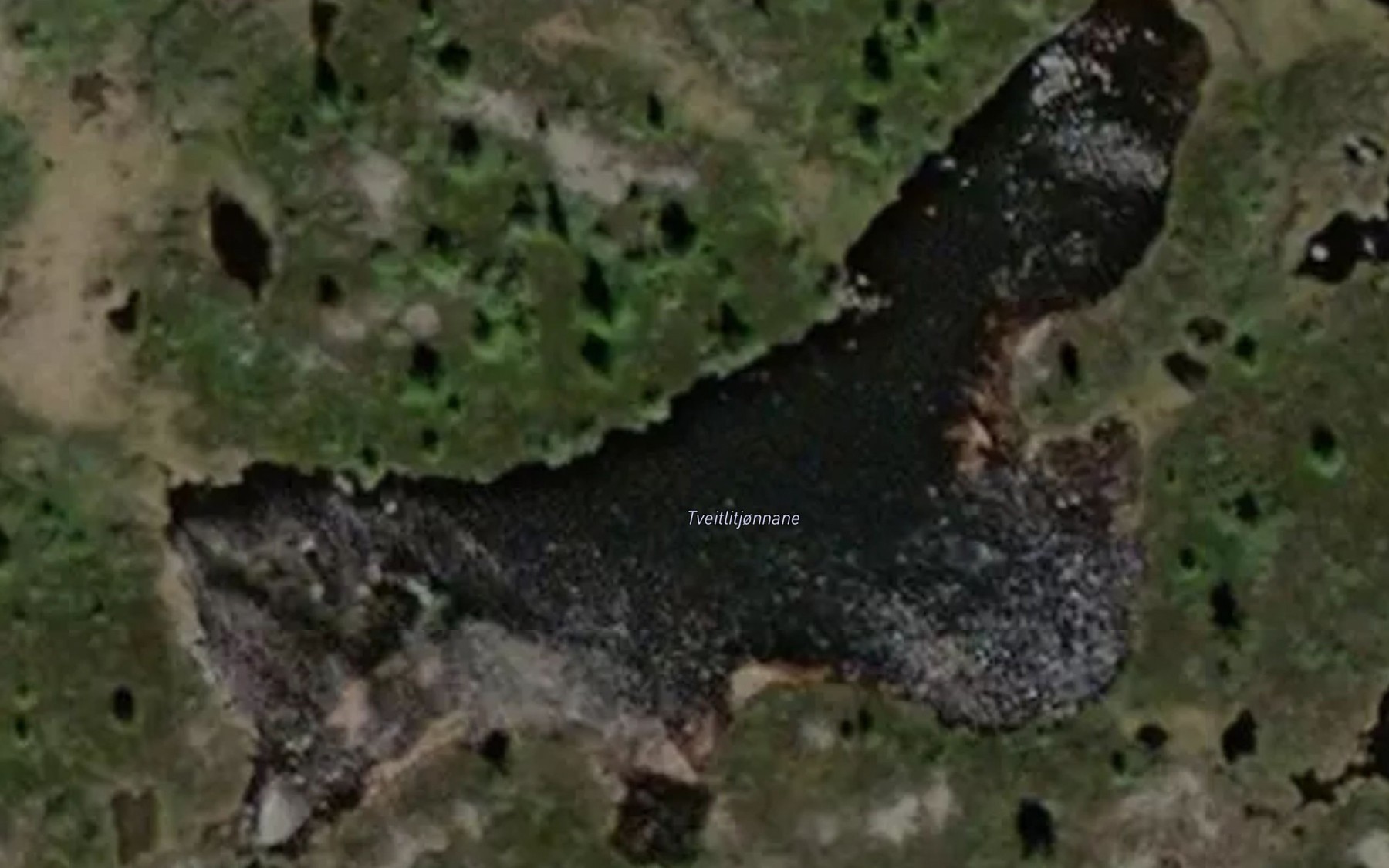 Satellite map of the Tveitlitjonnane