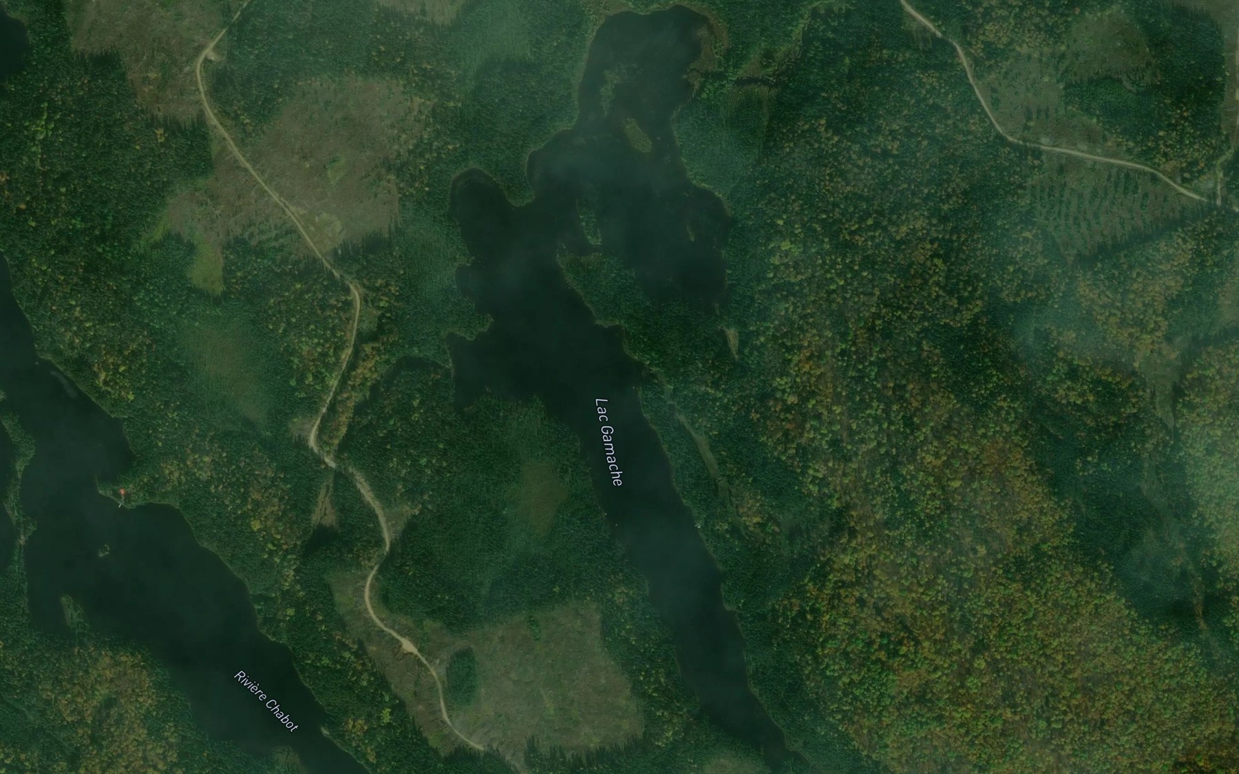 Satellite map of the Lac Gamache