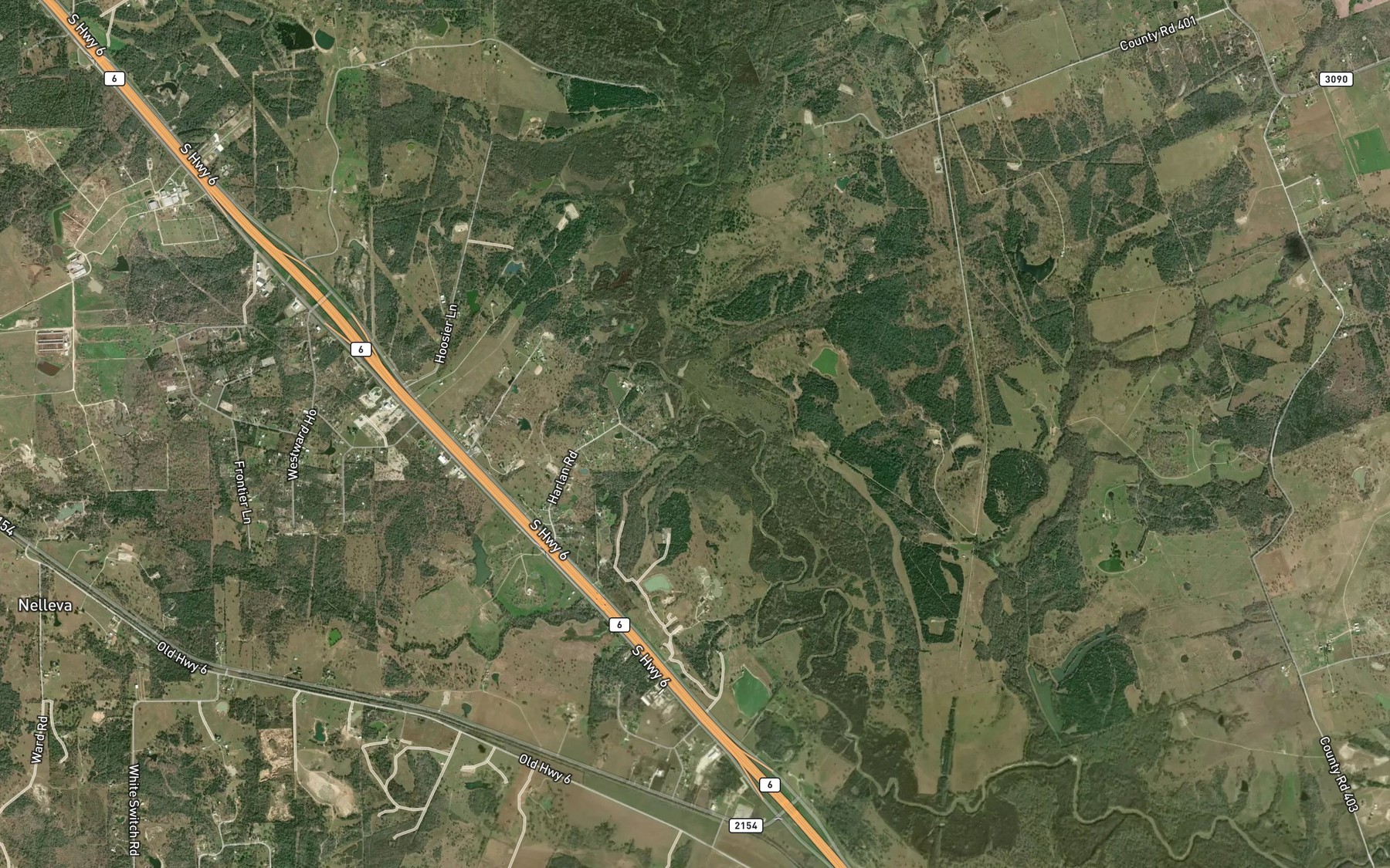 Satellite map of the Jones Creek
