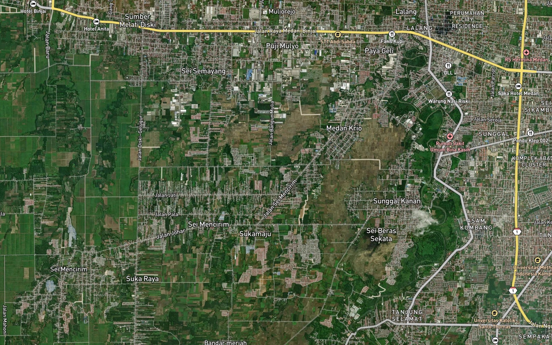 Satellite map of the Sei Sangkol