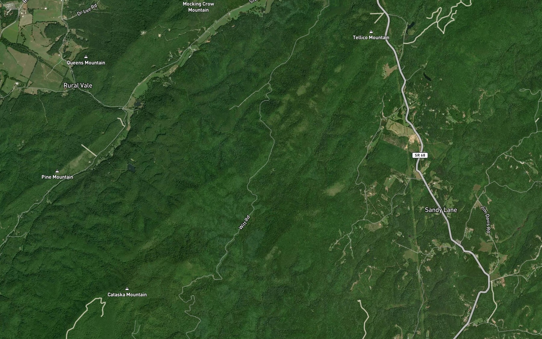 Satellite map of the Wilson Branch