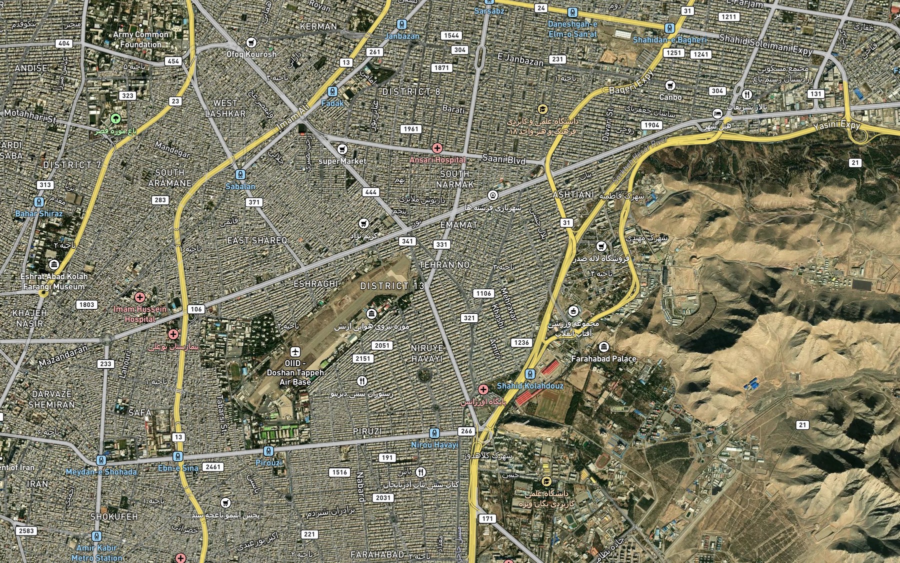 Satellite map of the Rudkhaneh-ye Ja`farabad