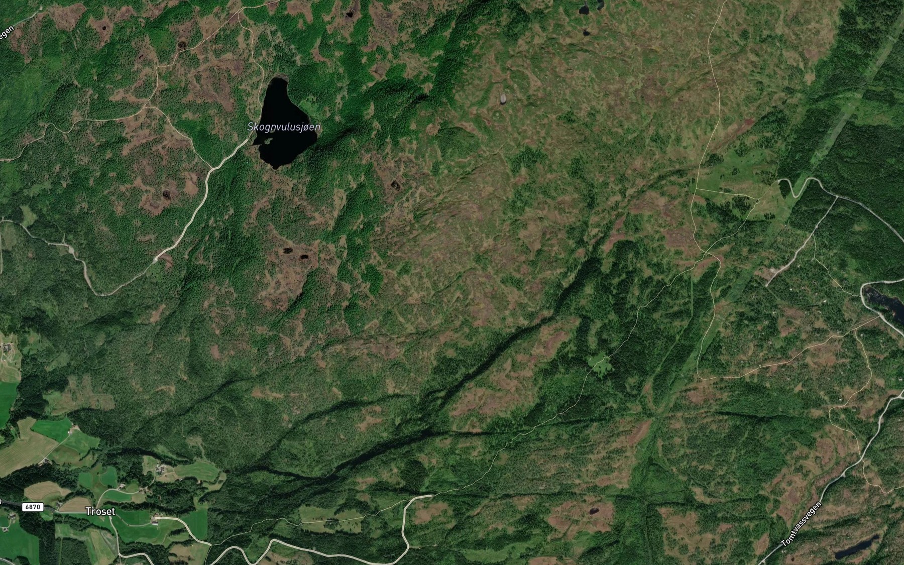 Satellite map of the Skillebekken