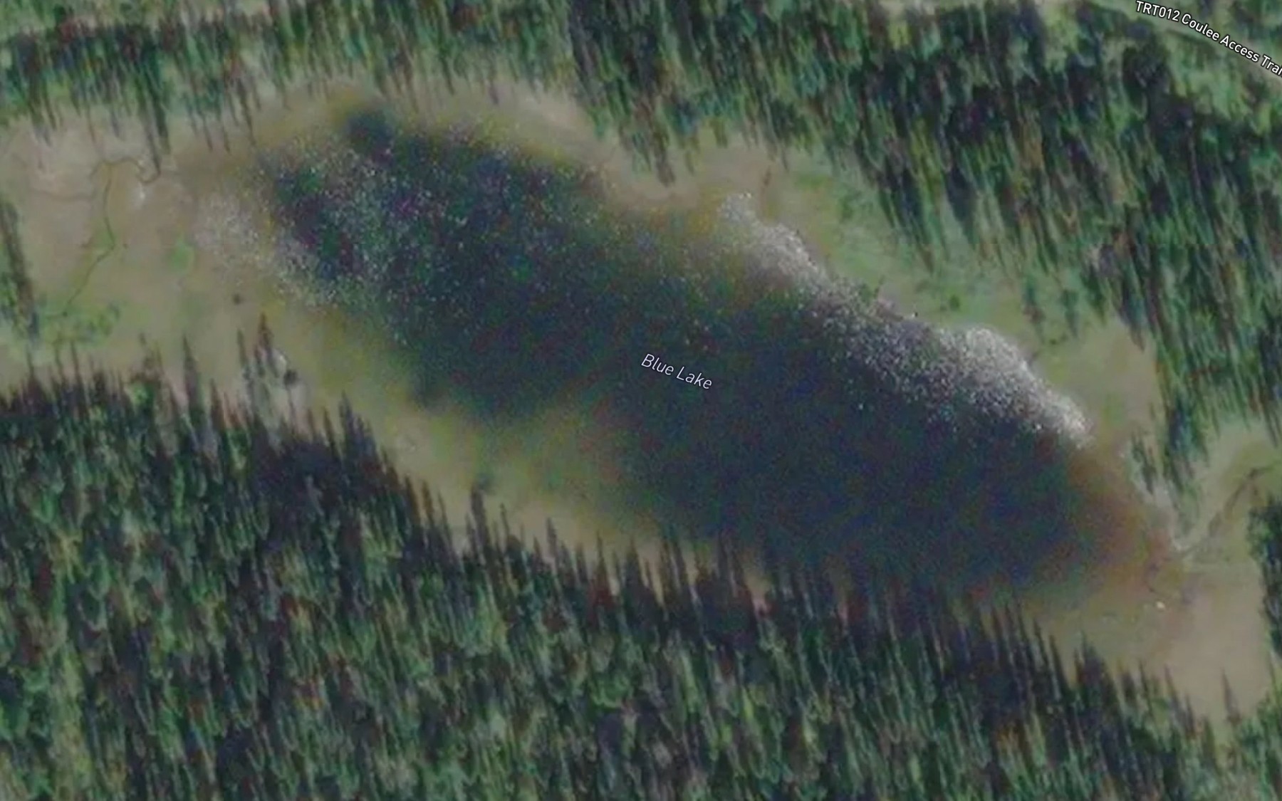 Satellite map of the Blue Lake