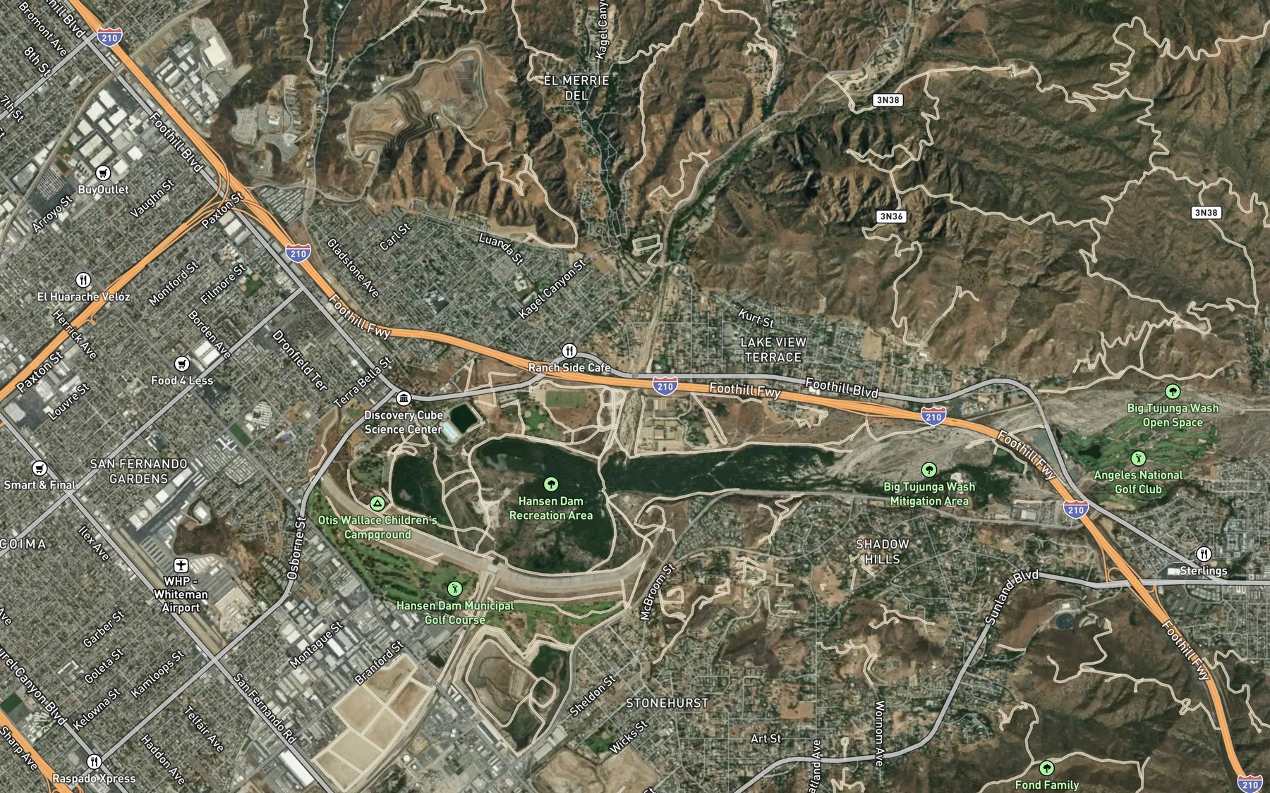 Satellite map of the Little Tujunga Creek