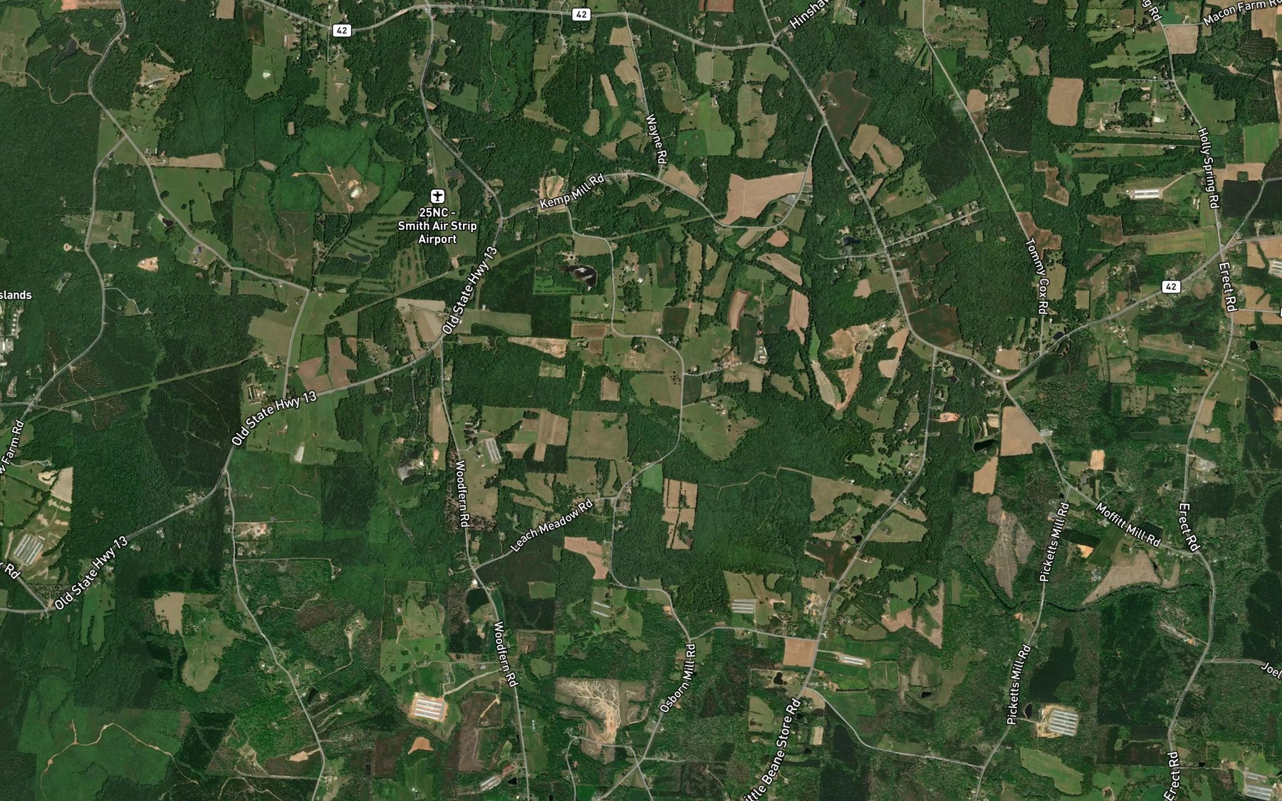 Satellite map of the Goss Lake