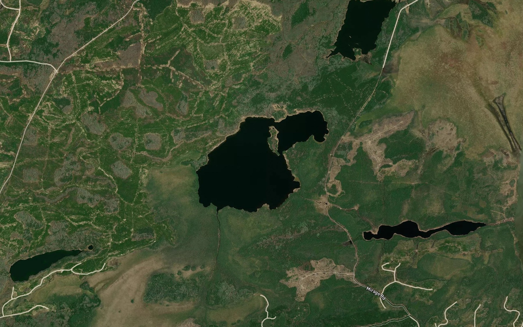 Satellite map of the Mirage Lake