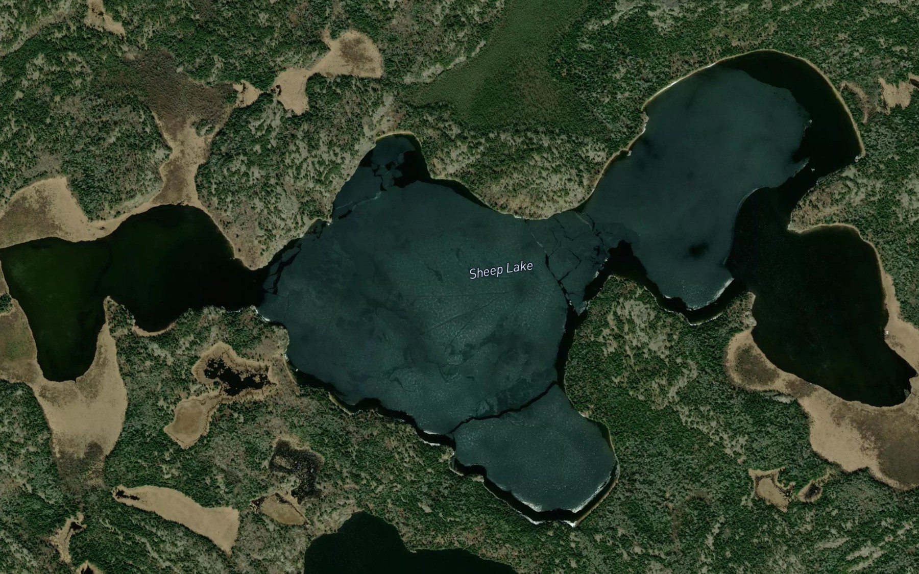 Satellite map of the Sheep Lake